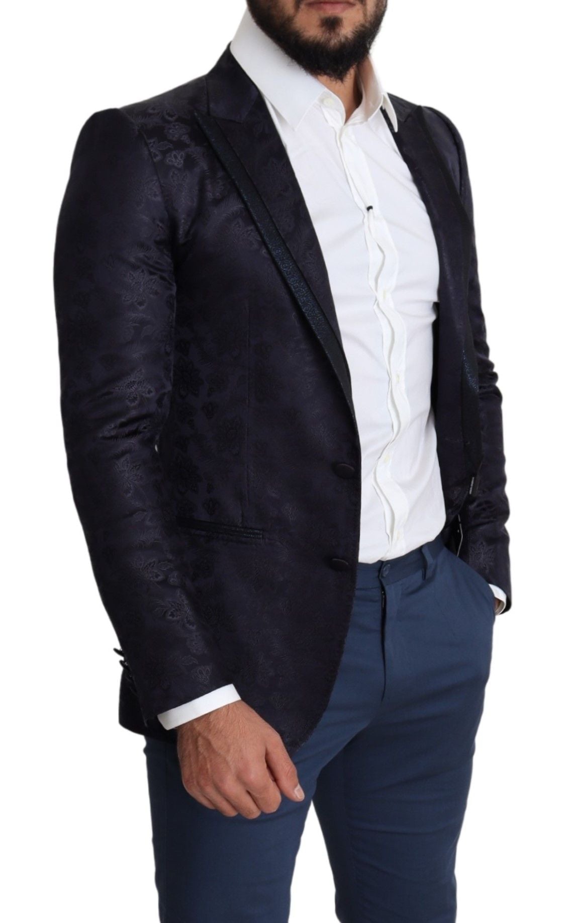 Dolce & Gabbana – Eleganter Martini-Blazer aus Seidenmischung in Blau