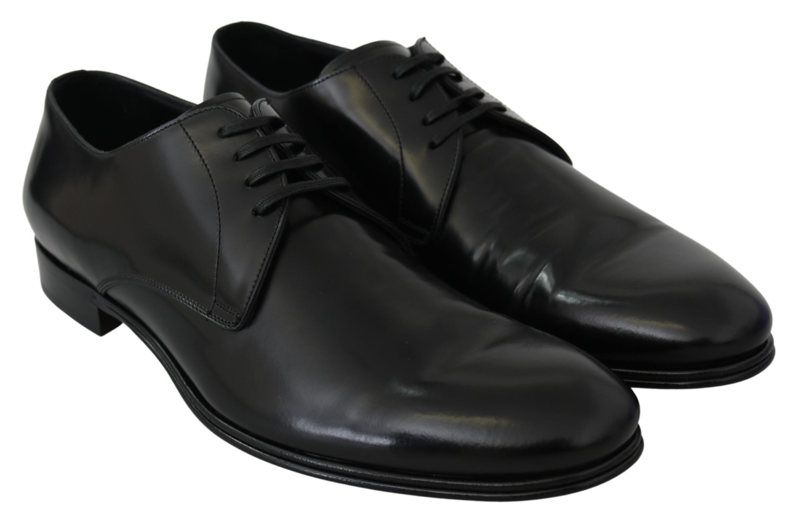 Dolce & Gabbana Elegante Derby-Schuhe aus schwarzem Leder