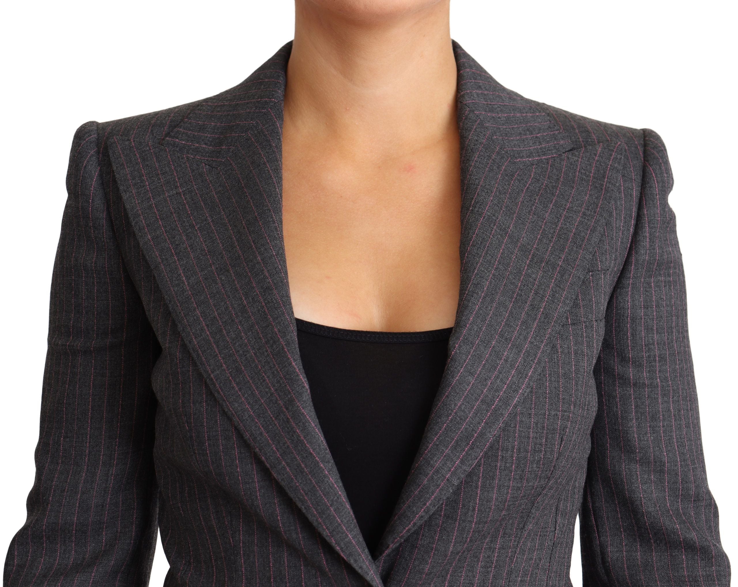 Dolce & Gabbana Eleganter grauer Blazer aus Stretchwolle