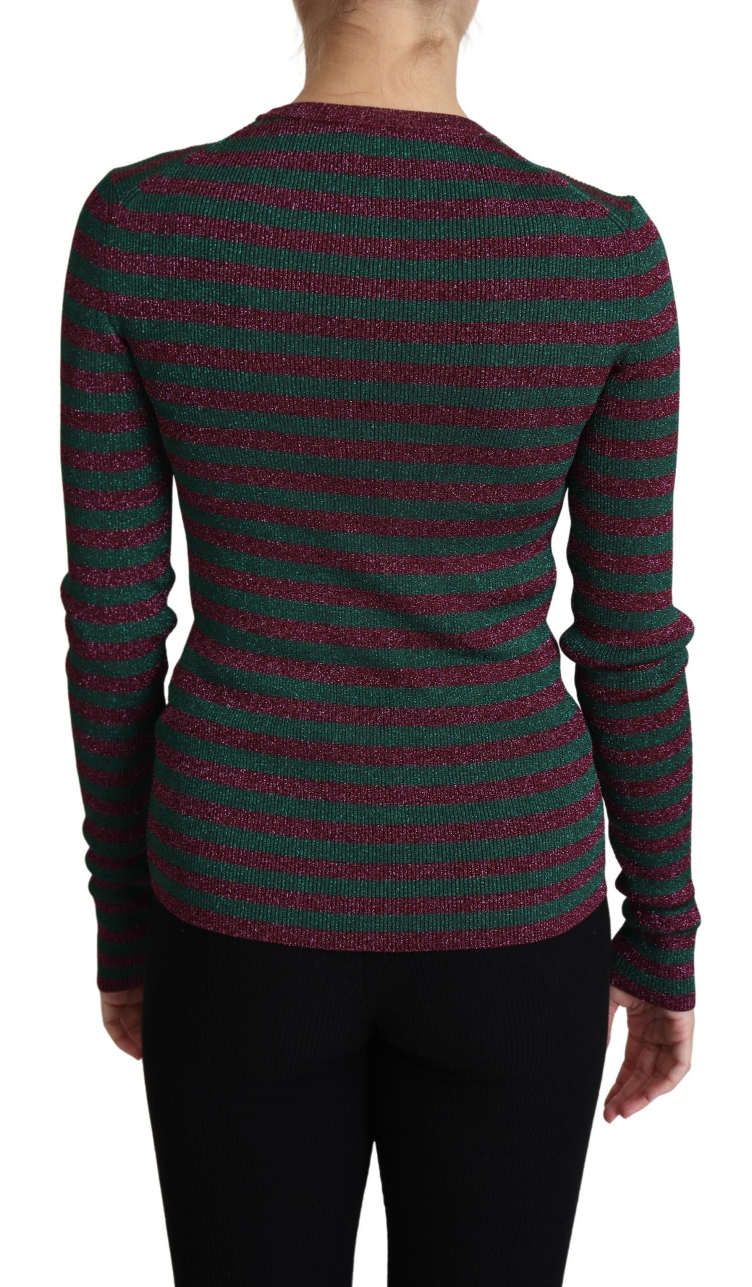 Dolce & Gabbana Eleganter kastanienbrauner Pullover mit Rundhalsausschnitt
