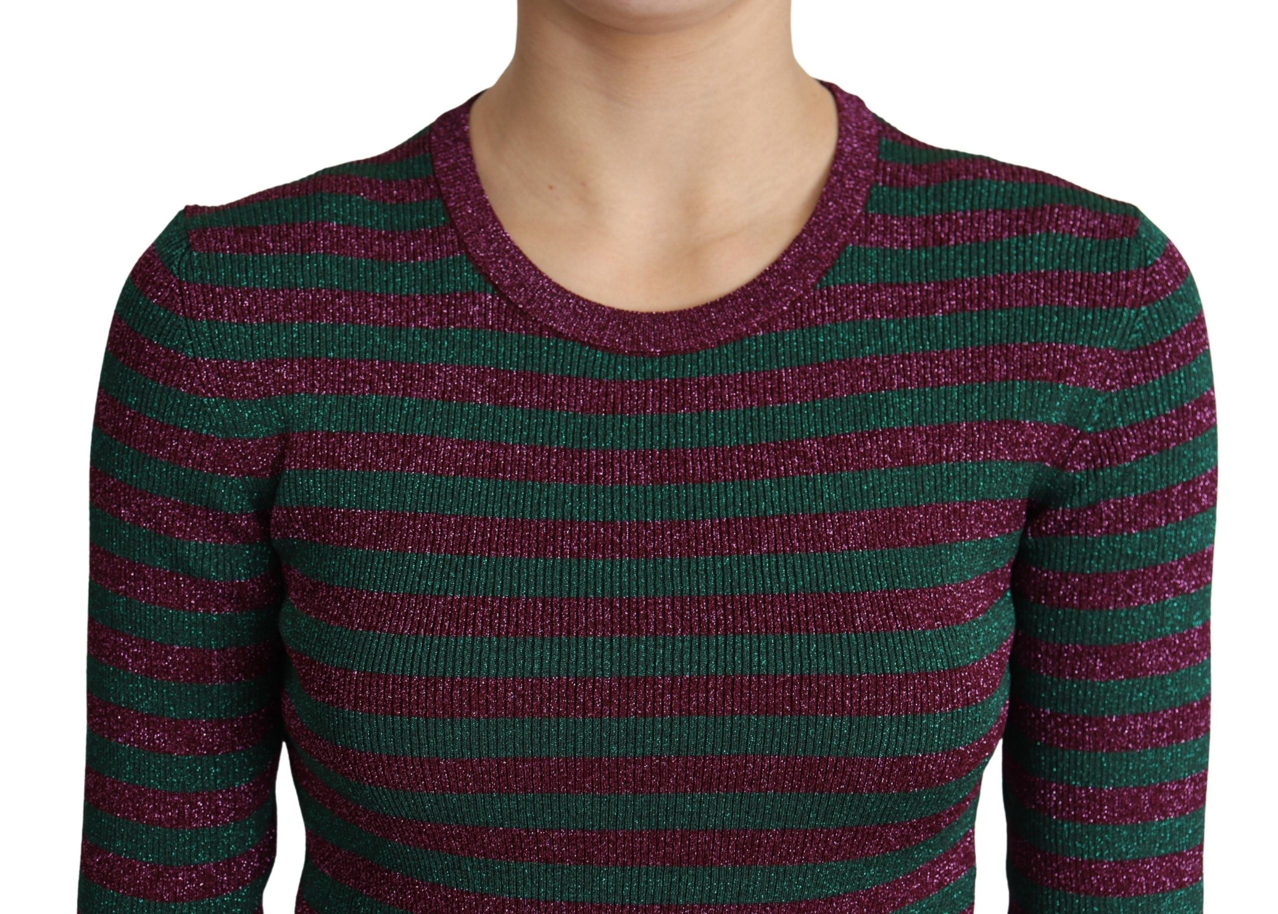 Dolce & Gabbana Eleganter kastanienbrauner Pullover mit Rundhalsausschnitt