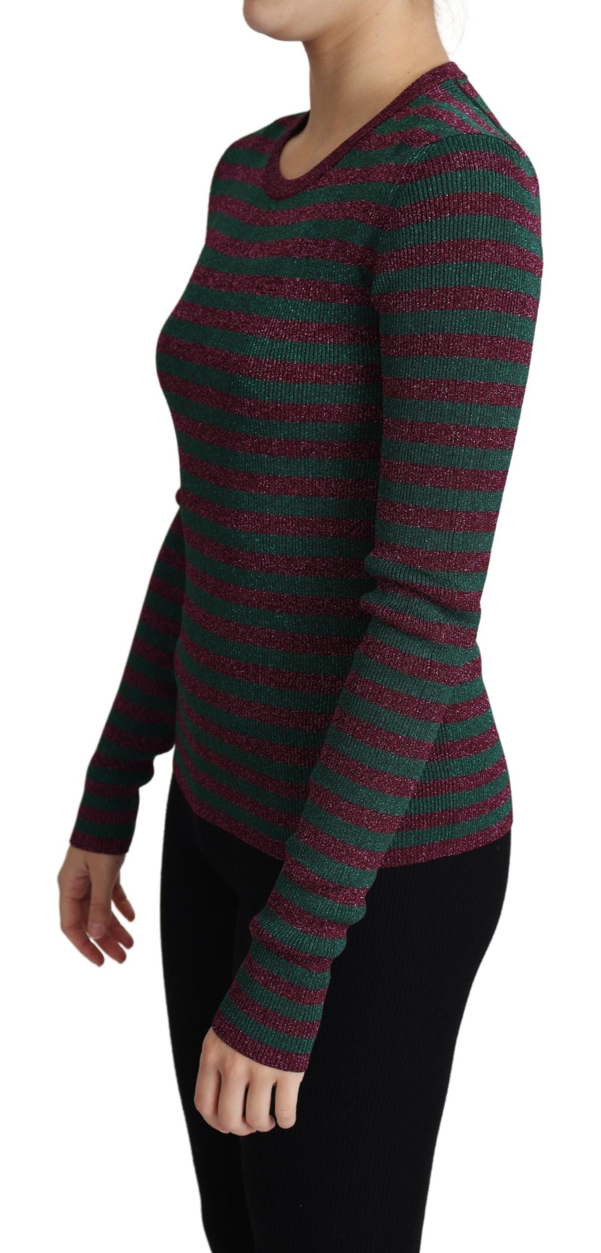 Dolce & Gabbana Eleganter kastanienbrauner Pullover mit Rundhalsausschnitt