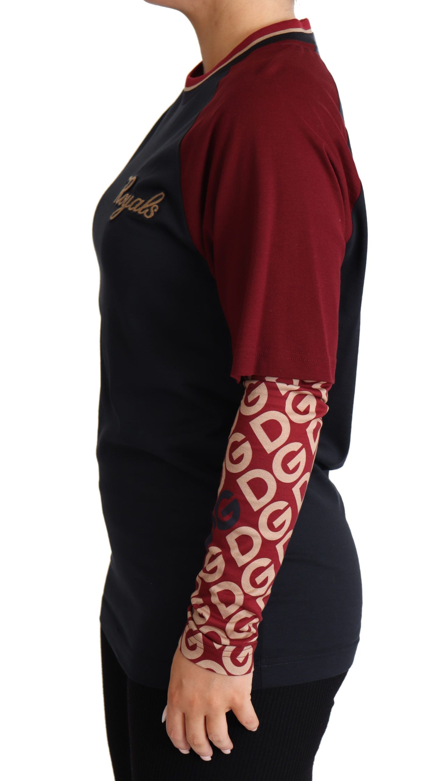 Dolce & Gabbana Mehrfarbiger Royals-Pullover aus Baumwolle mit Rundhalsausschnitt