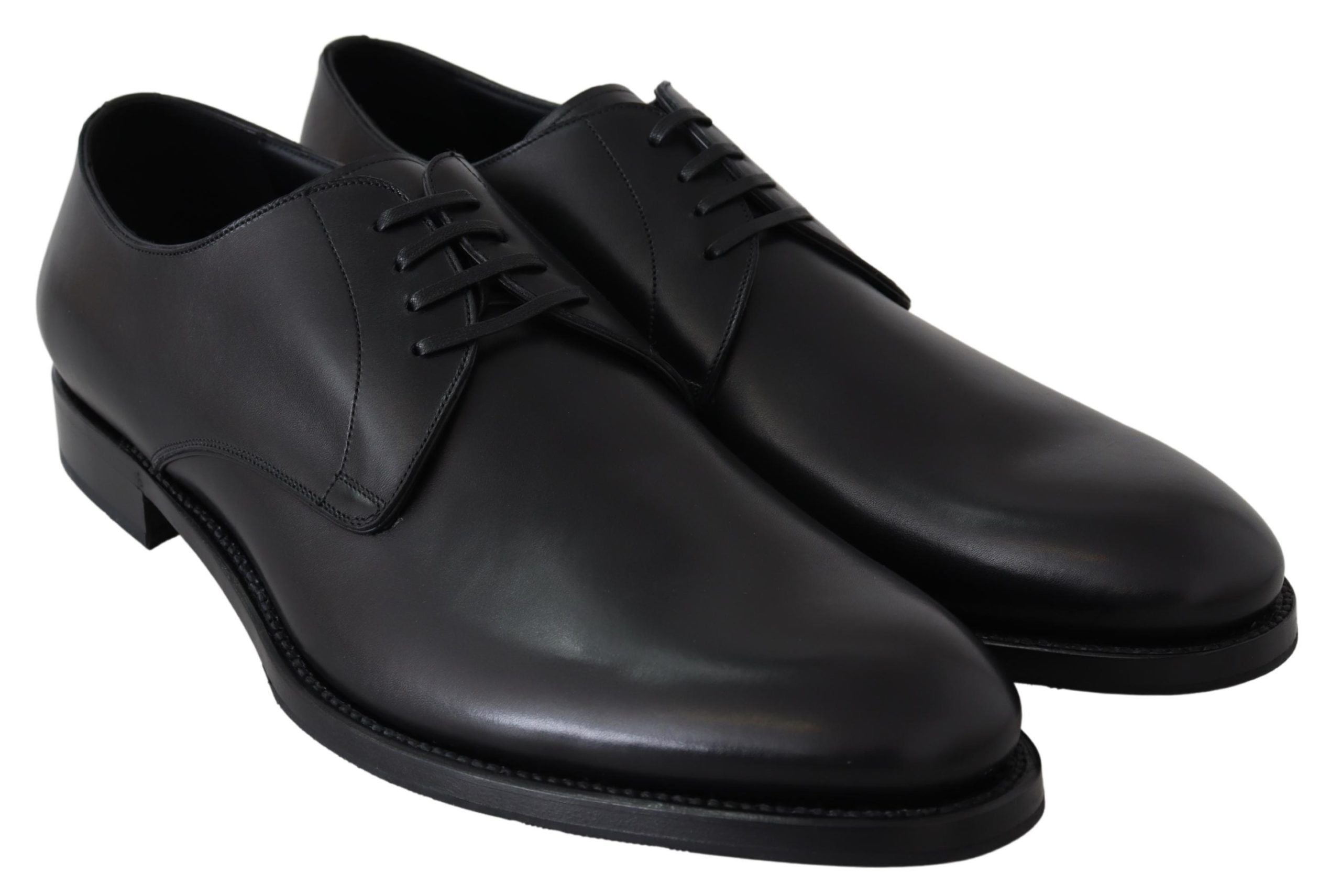 Dolce & Gabbana Elegante Derby-Schuhe aus schwarzem Leder