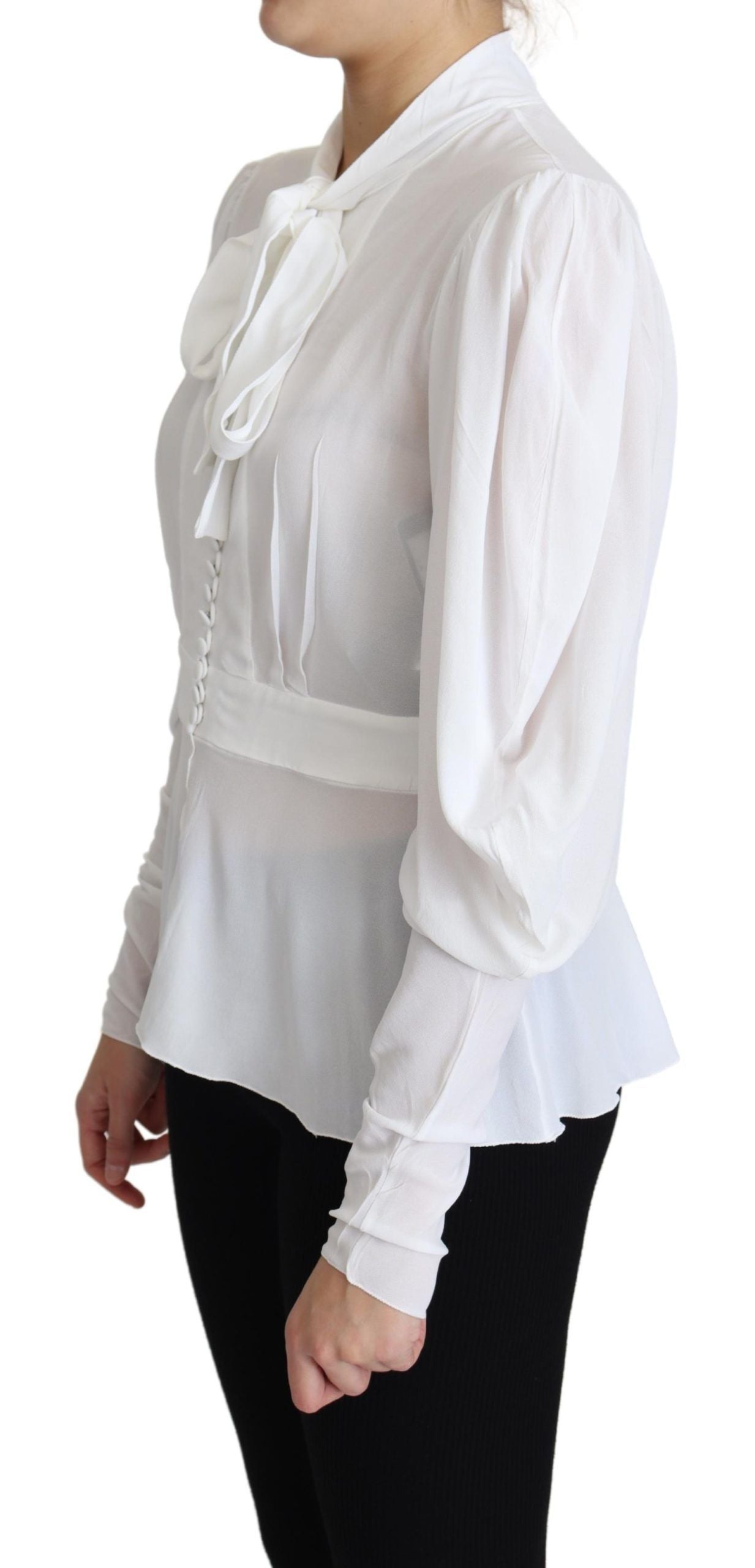 Dolce & Gabbana Elegante schneeweiße Viskosebluse
