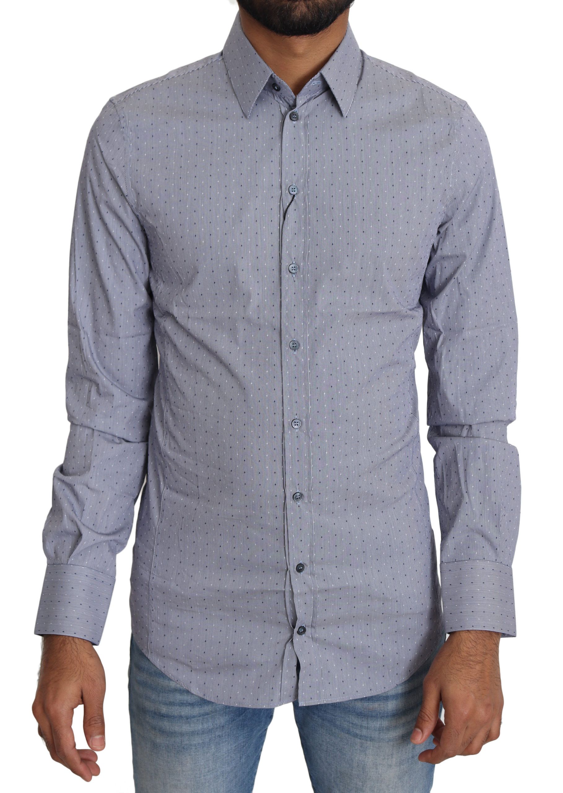 Dolce & Gabbana – Slim Fit-Hemd „Sicilia“ aus Baumwollmischung mit Punkten