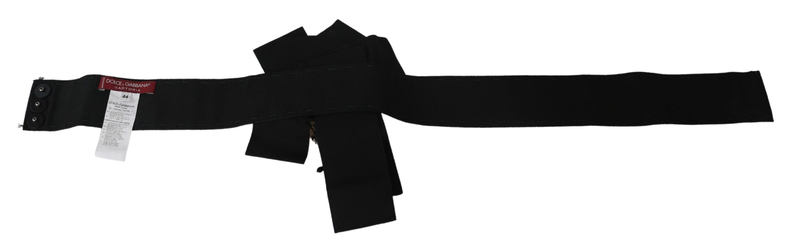 Dolce & Gabbana Eleganter schwarzer Taillengürtel mit Kristallen