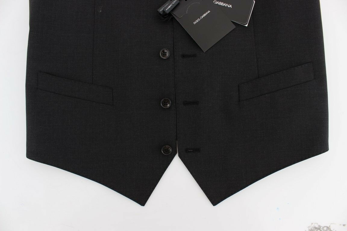 Dolce & Gabbana Elegante Weste aus grauer Wollmischung