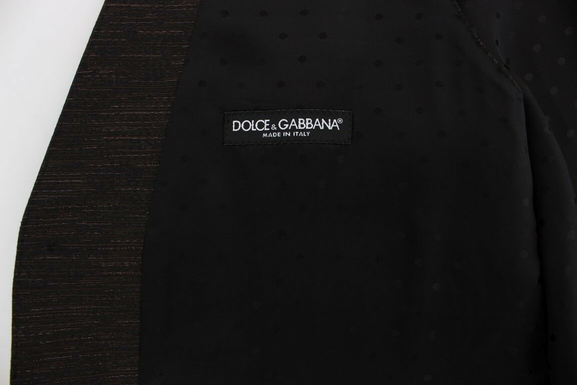 Dolce & Gabbana Elegante Weste aus braun-schwarzer Wollmischung