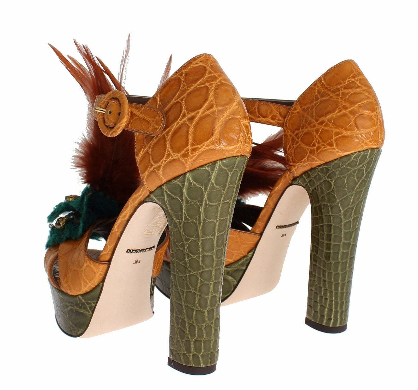 Dolce & Gabbana Plateausandalen mit Knöchelriemen und mehrfarbigen Kristallen