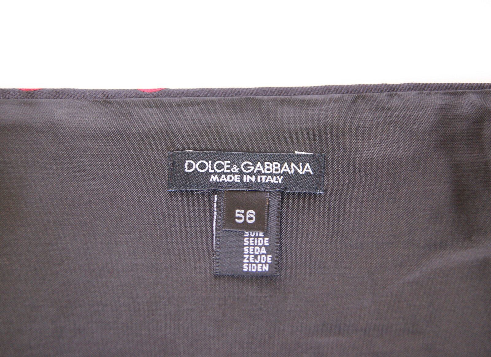 Dolce & Gabbana Exquisiter schwarzer Seidenkummerbund mit roten Punkten