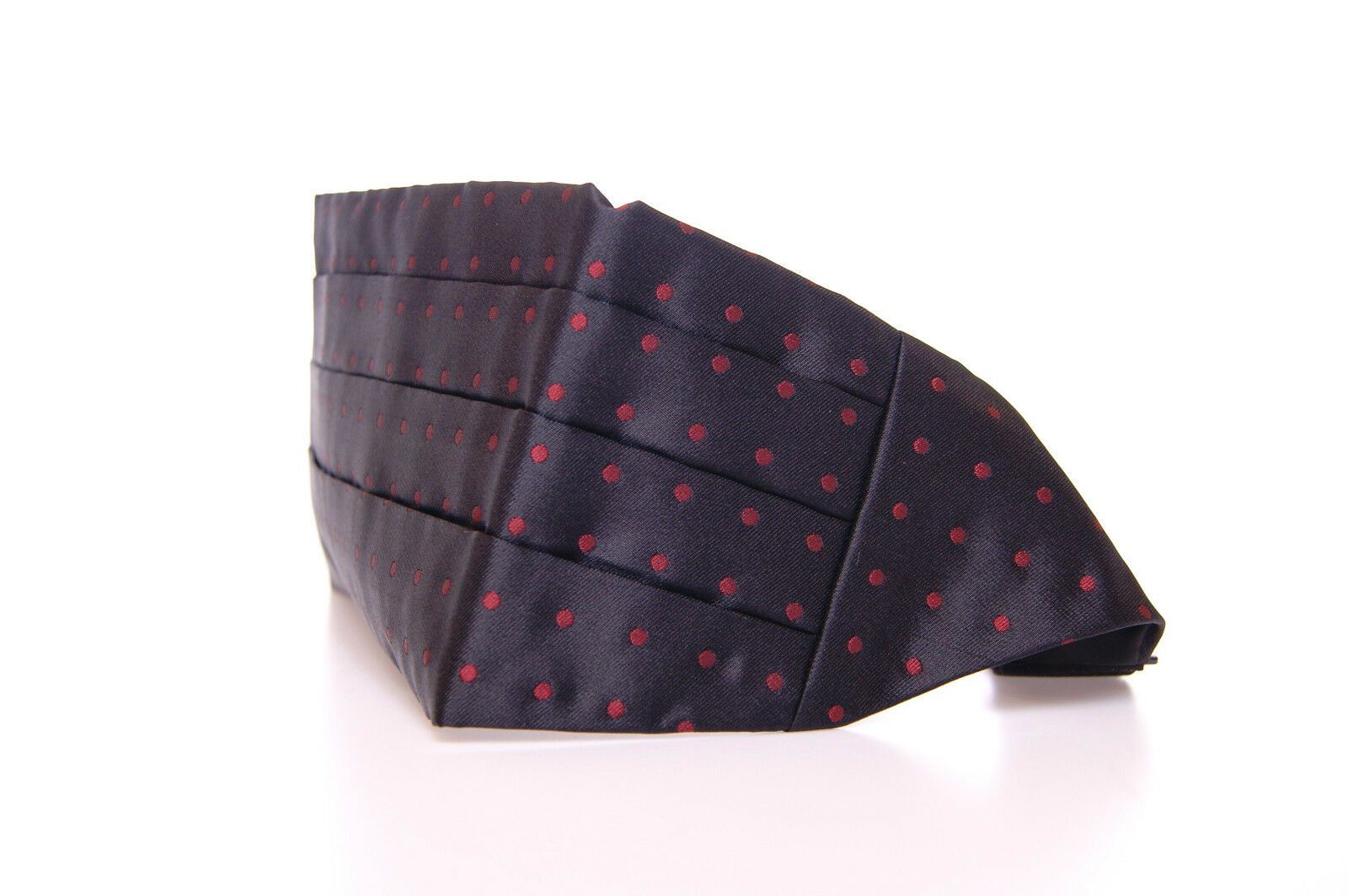 Dolce & Gabbana Eleganter schwarzer Kummerbund aus Seide mit roten Punkten