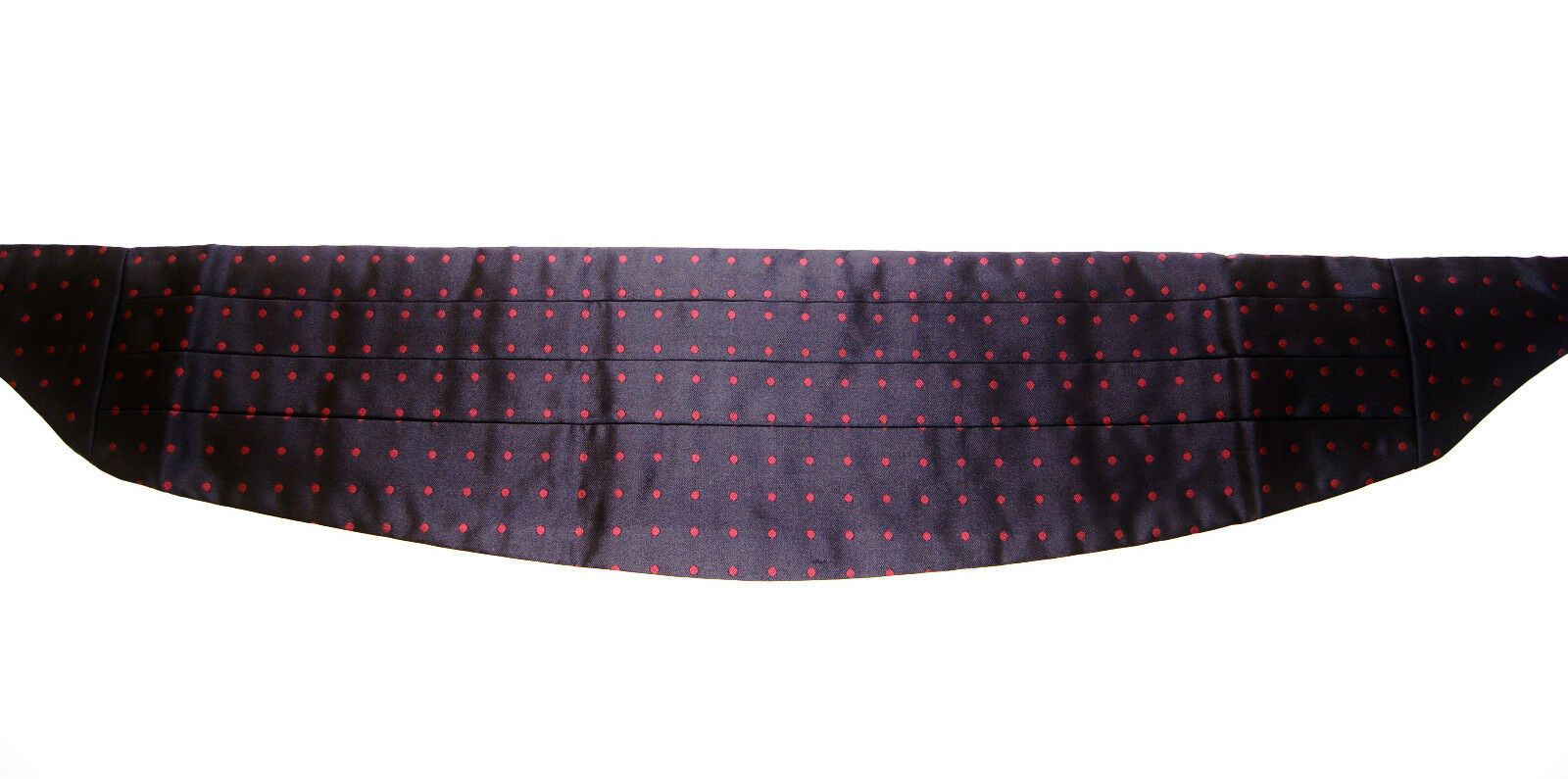 Dolce & Gabbana Eleganter schwarzer Kummerbund aus Seide mit roten Punkten