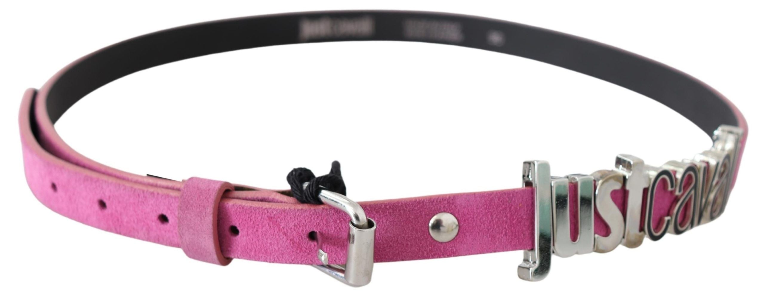 Just Cavalli – Fuchsiafarbener Taillengürtel aus rosa Leder