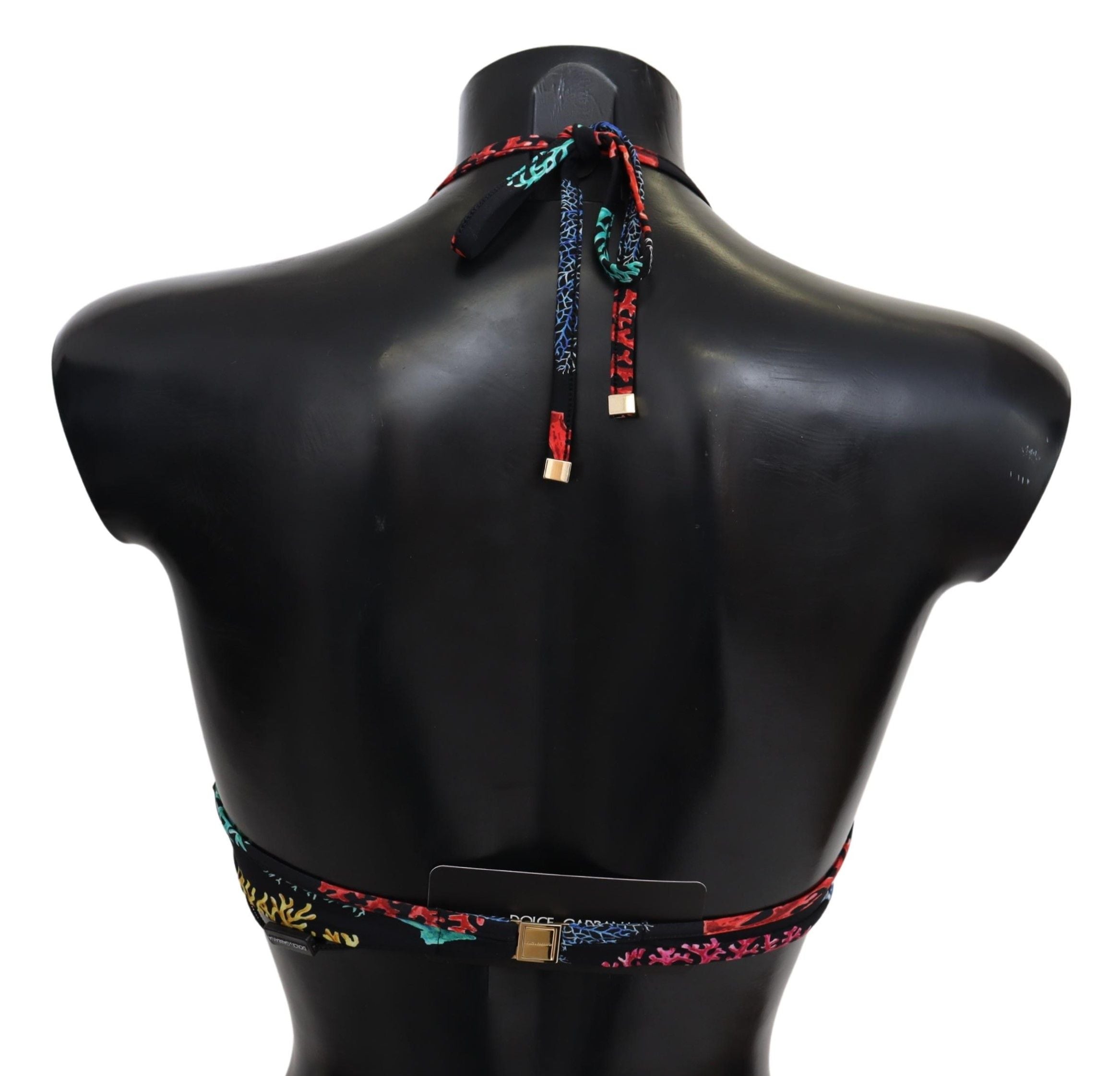 Dolce & Gabbana – Schickes Bikinioberteil mit schwarzem Korallendruck