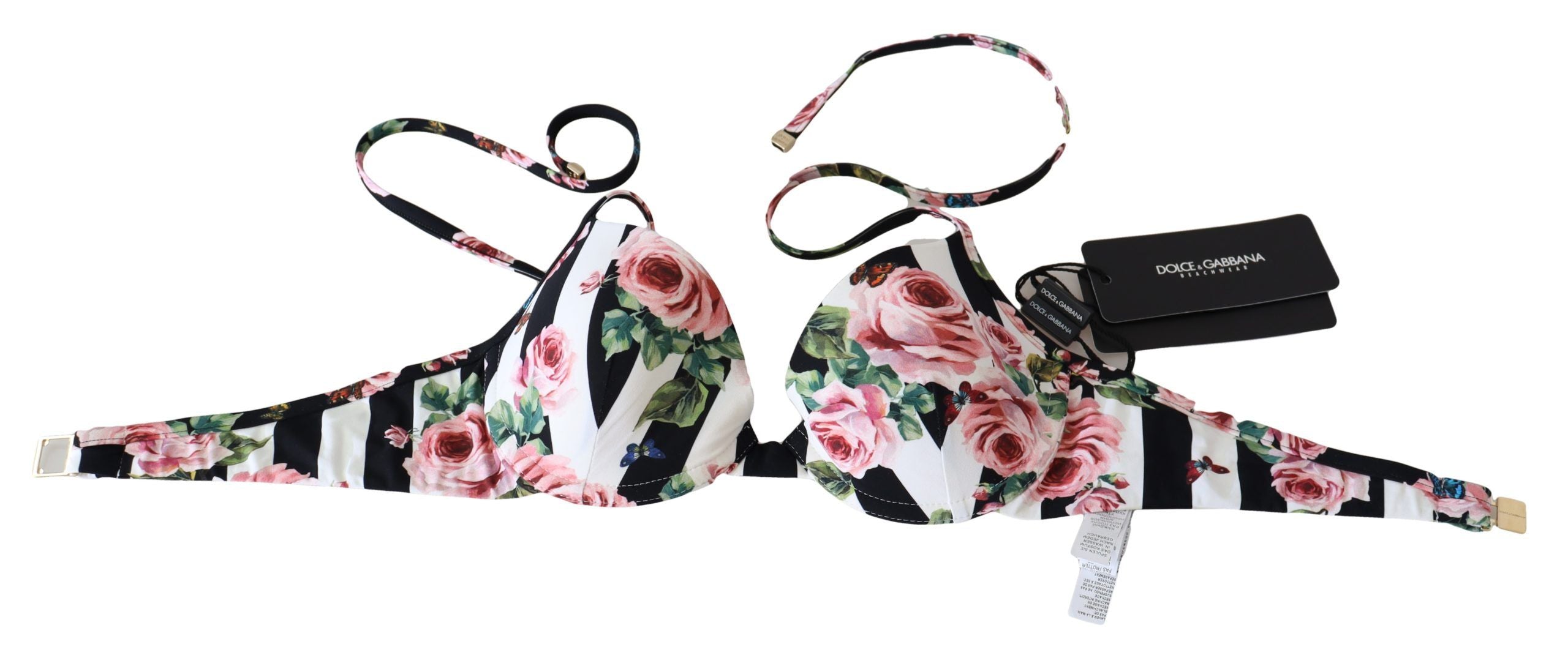 Dolce & Gabbana Schickes Bikinioberteil mit Rosenprint für elegante Strandtage