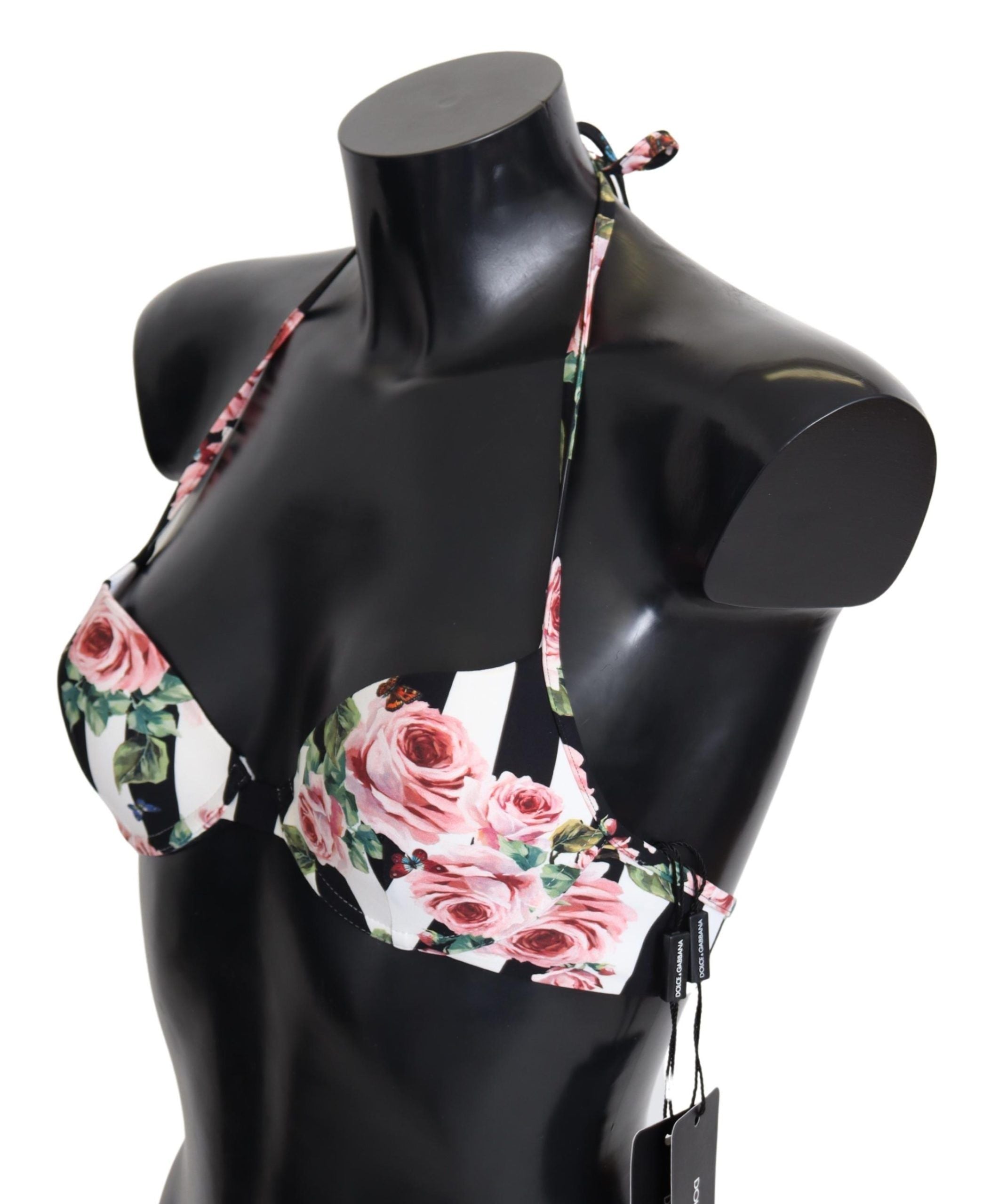 Dolce & Gabbana Schickes Bikinioberteil mit Rosenprint für elegante Strandtage