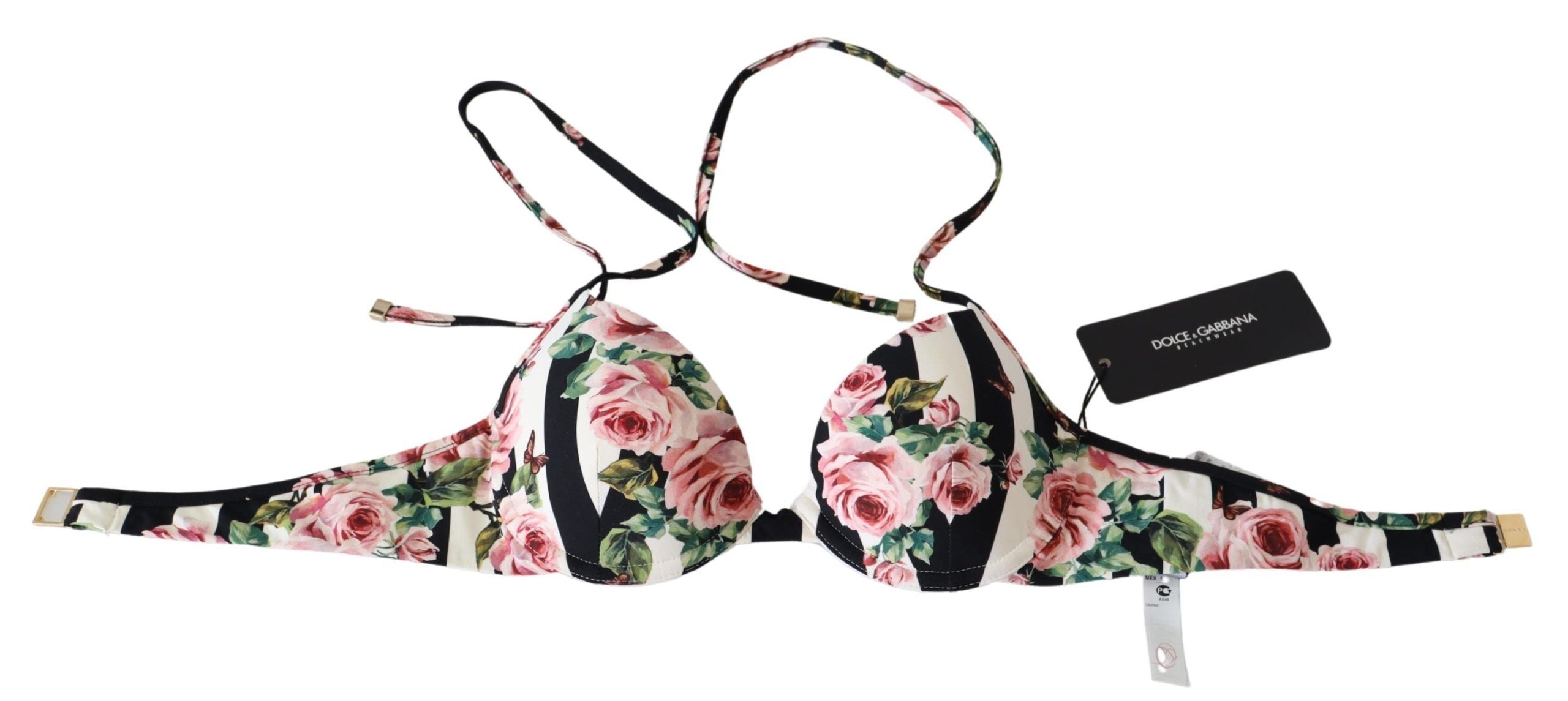 Dolce & Gabbana Elegantes Bikinioberteil mit Rosenprint