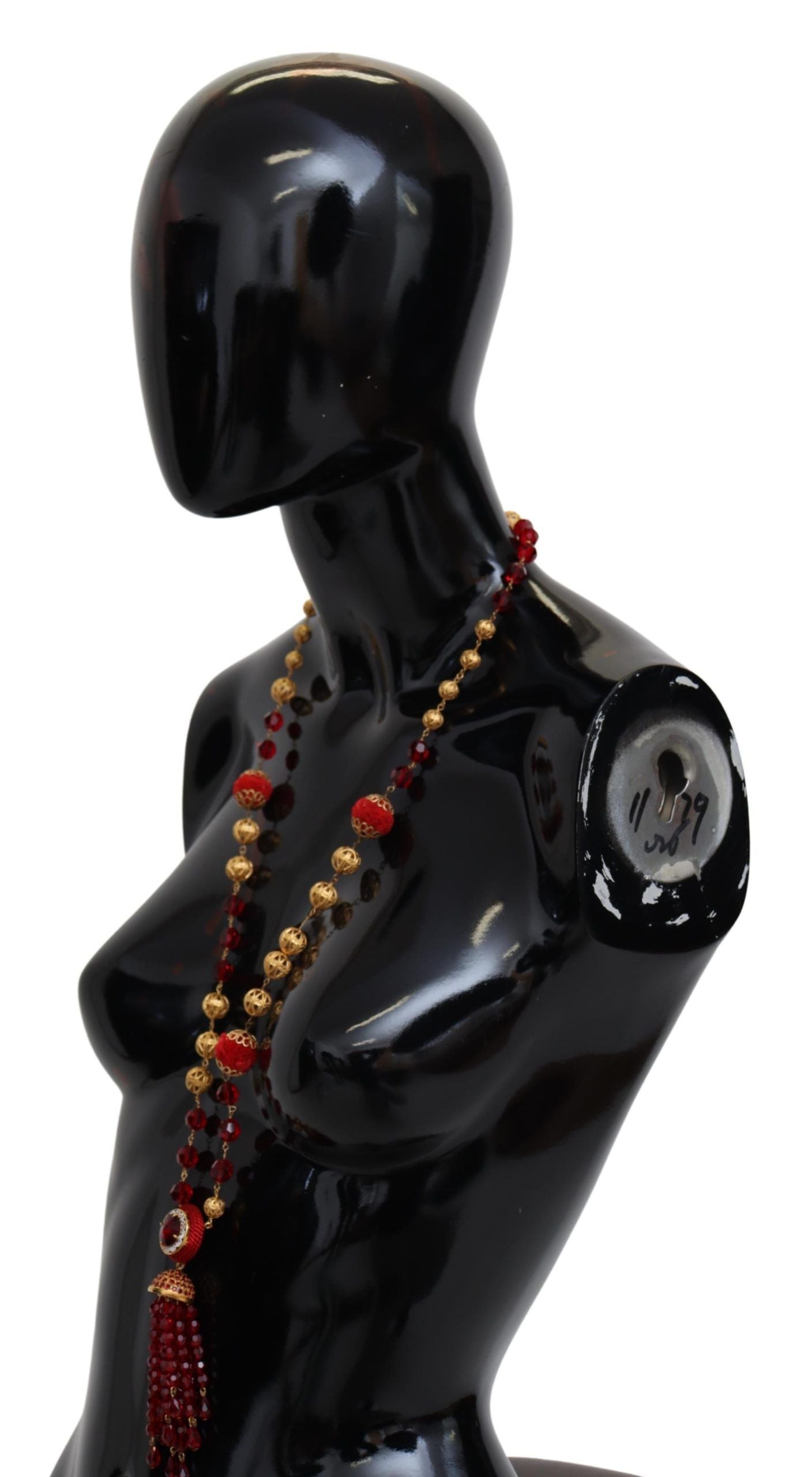 Dolce & Gabbana – Elegante, vergoldete Halskette mit rotem Kristall