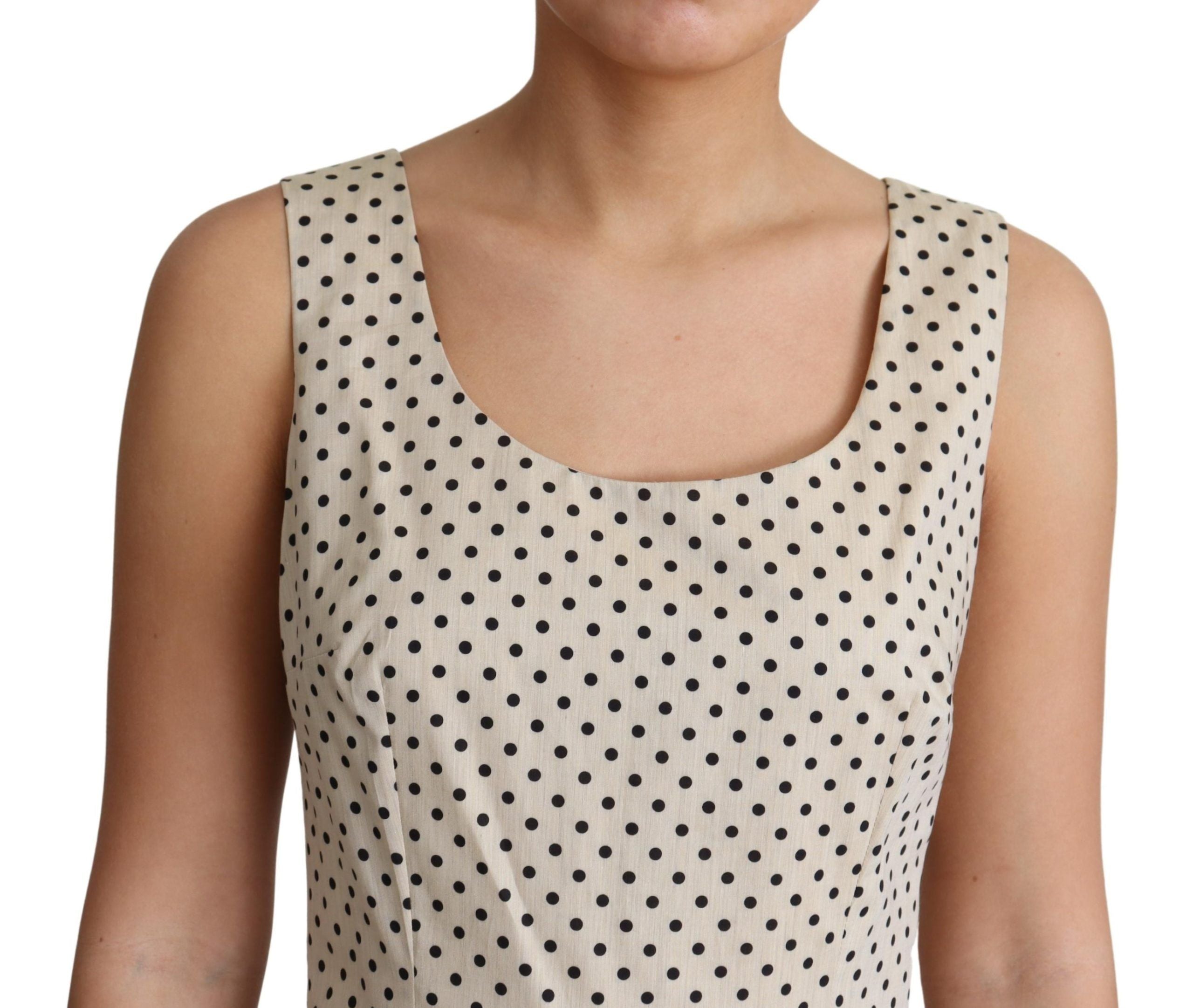 Dolce & Gabbana Elegantes ärmelloses A-Linien-Kleid mit Polka Dots