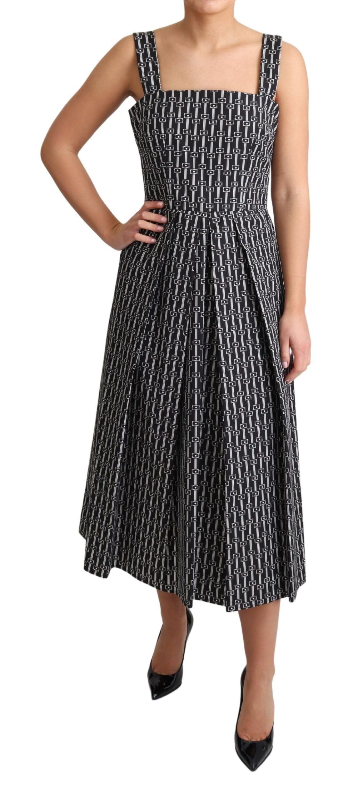 Dolce & Gabbana Elegantes ärmelloses geometrisches A-Linien-Kleid