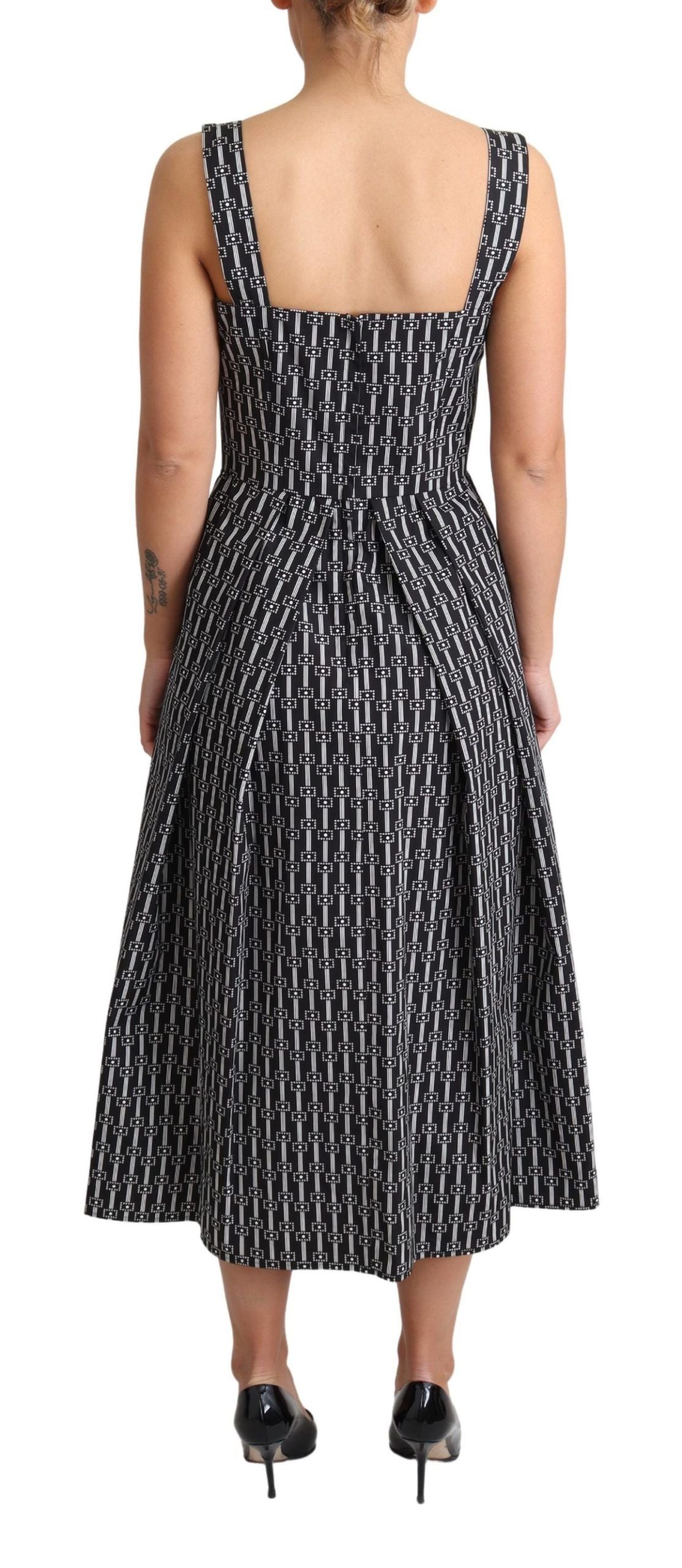 Dolce & Gabbana Elegantes ärmelloses geometrisches A-Linien-Kleid