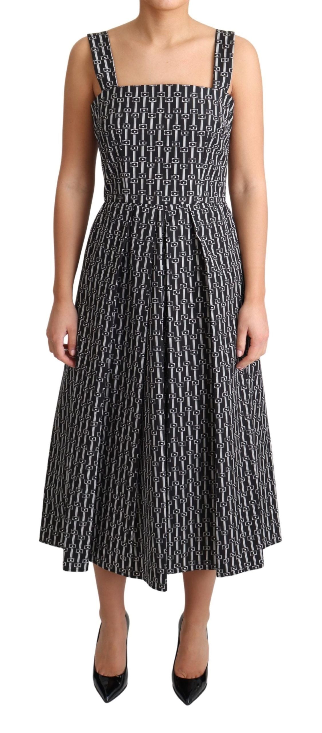 Dolce & Gabbana Elegantes ärmelloses geometrisches A-Linien-Kleid
