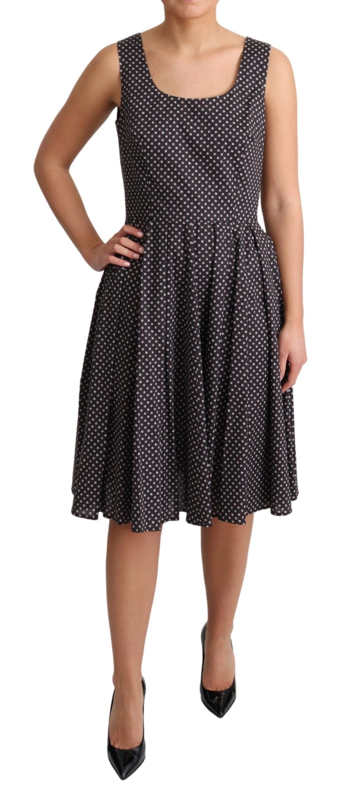 Dolce & Gabbana Elegantes ärmelloses A-Linien-Kleid mit Blumenmuster