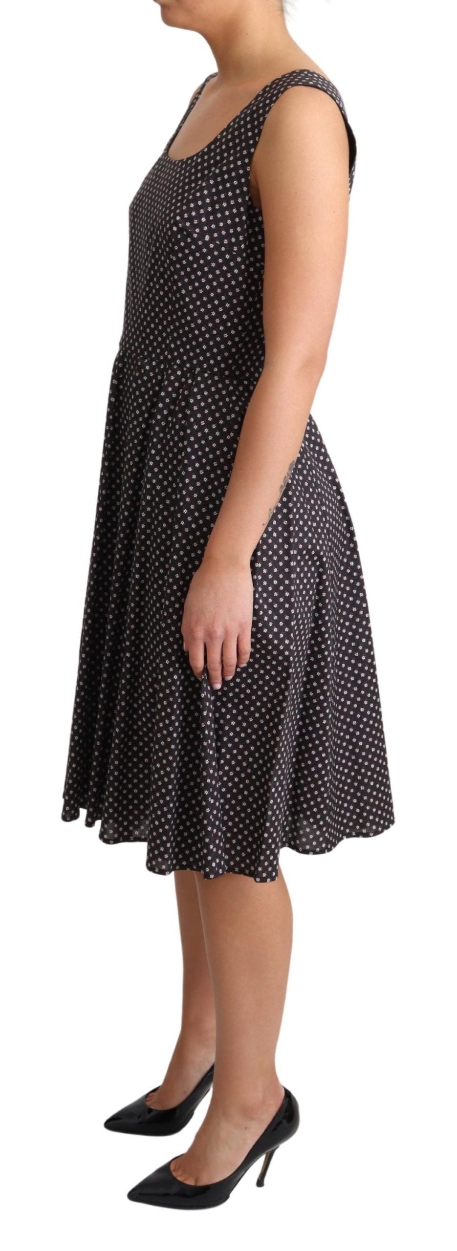 Dolce & Gabbana Elegantes ärmelloses A-Linien-Kleid mit Blumenmuster