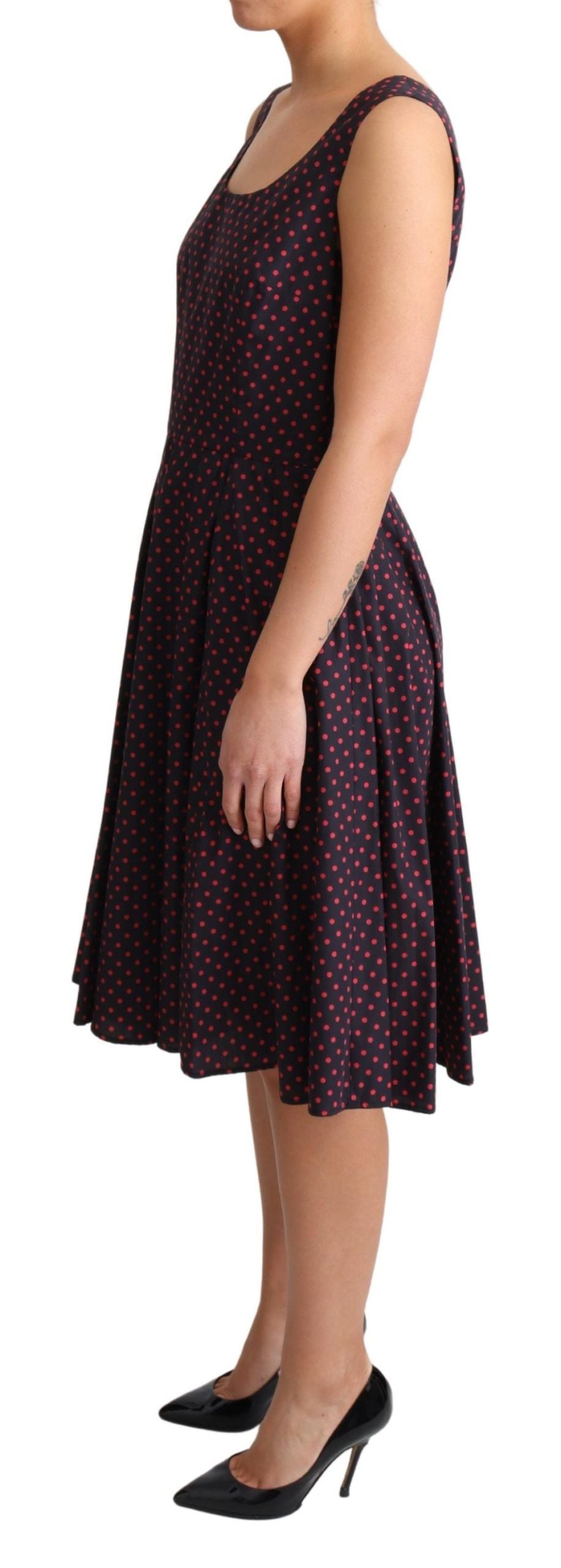 Rochie Dolce & Gabbana Chic Polka Bucket fără mâneci, cu linie A