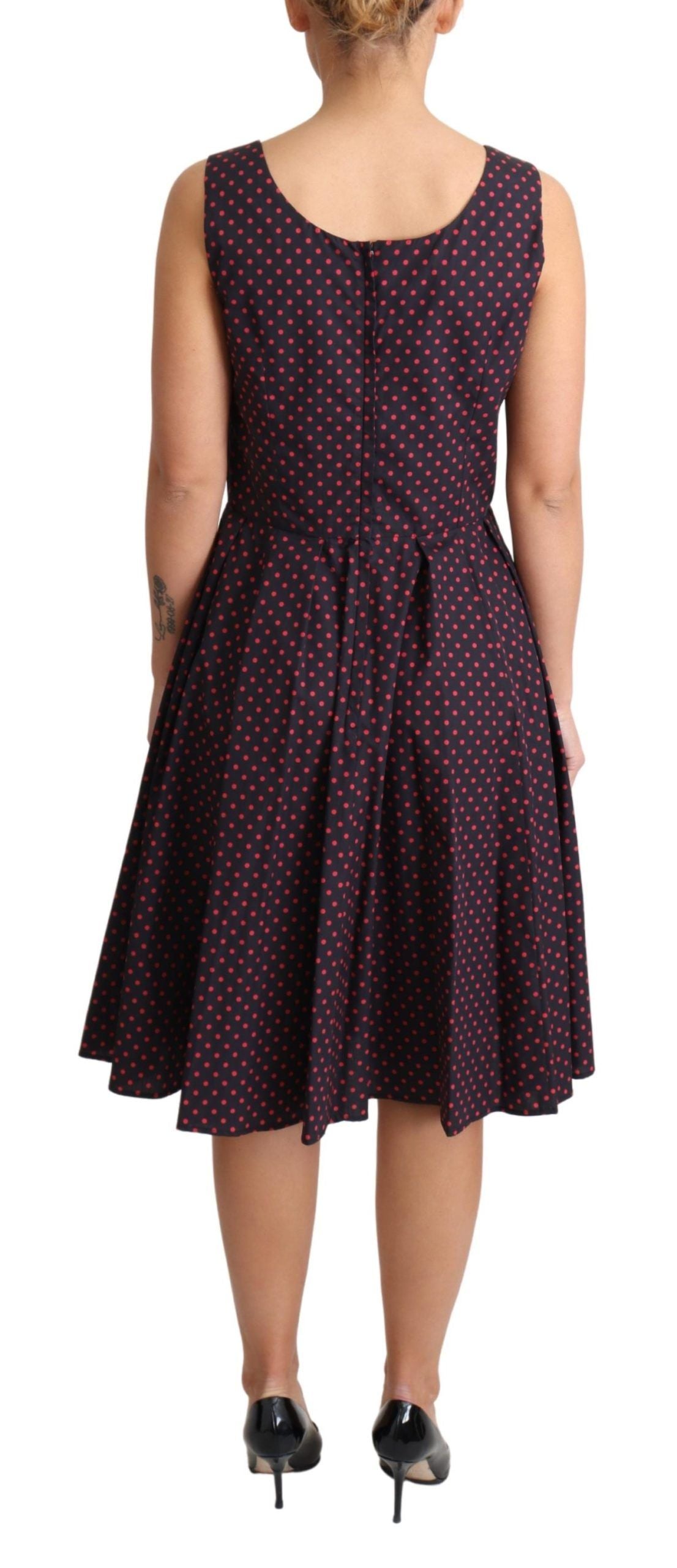 Rochie Dolce & Gabbana Chic Polka Bucket fără mâneci, cu linie A
