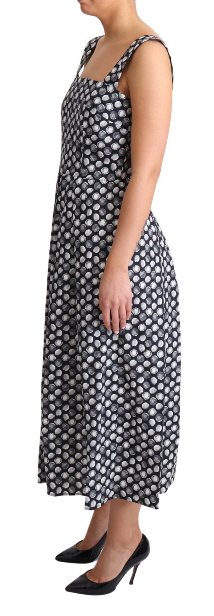 Rochie elegantă midi cu imprimeu geometric, fără mâneci, Dolce & Gabbana