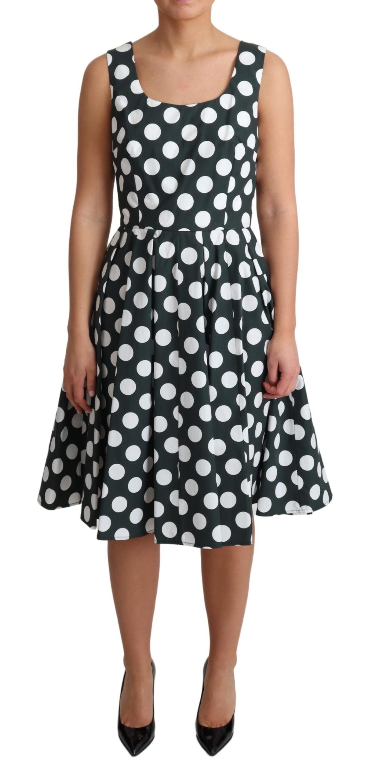 Rochie Dolce & Gabbana Chic Polka Dot fără mâneci, cu imprimeu în A