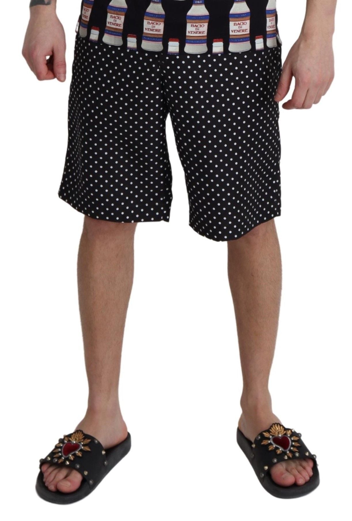 Dolce & Gabbana Pantaloni sport boxer cu imprimeu Polka Dot Elegance