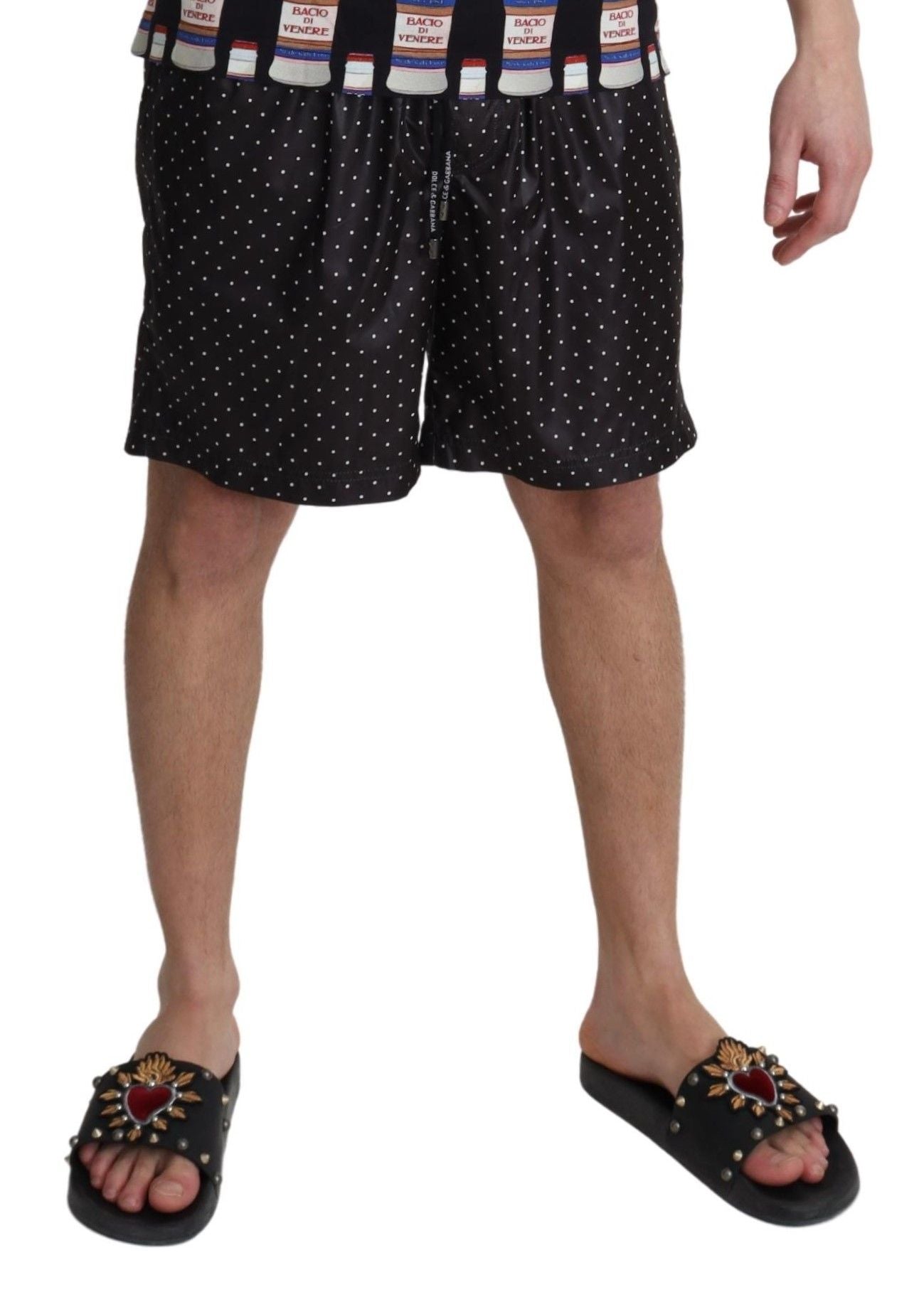 Dolce & Gabbana – Schicke Badehose für Herren in Schwarz mit Punkten