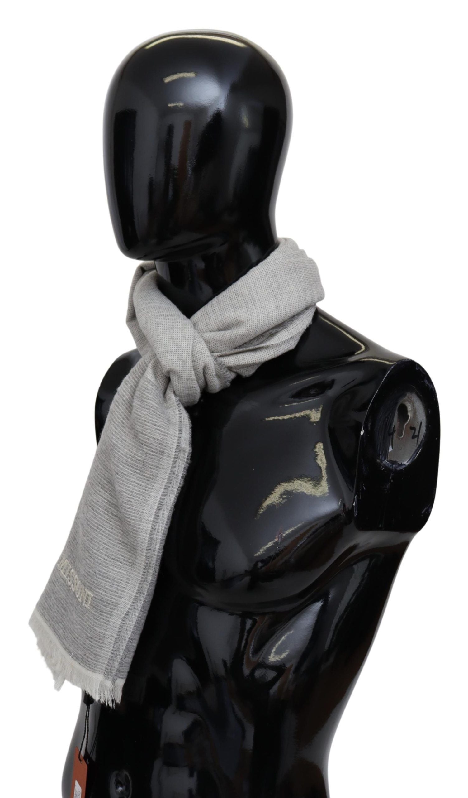 Missoni – Eleganter, beiger Wollschal mit Stickerei-Detail