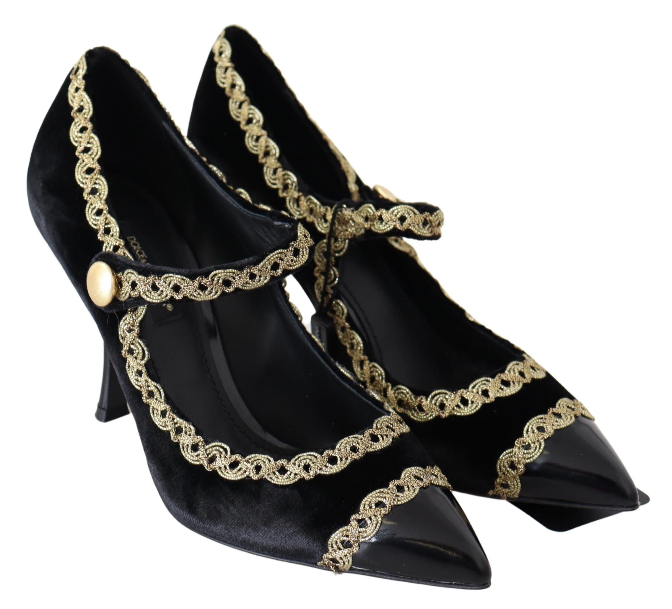 Dolce & Gabbana Elegante Pumps aus Samt mit Stickerei