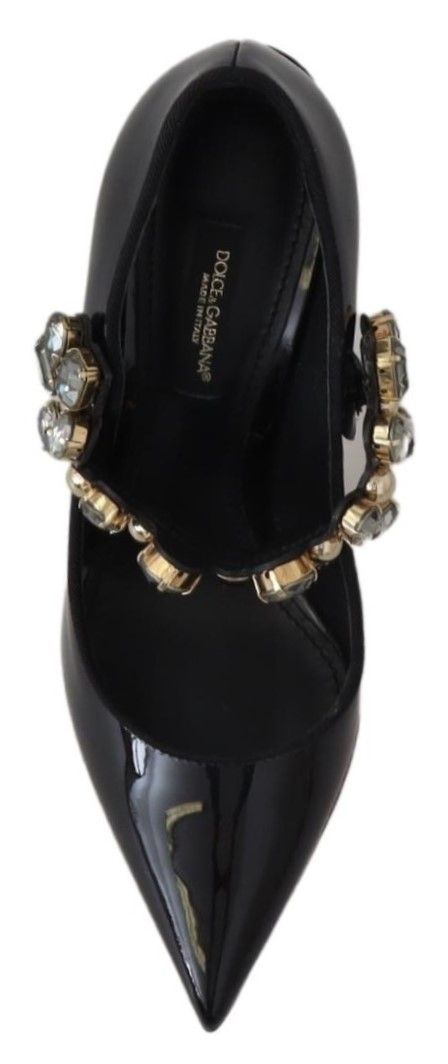 Dolce & Gabbana Elegante schwarze Pumps aus Leder mit Kristallen