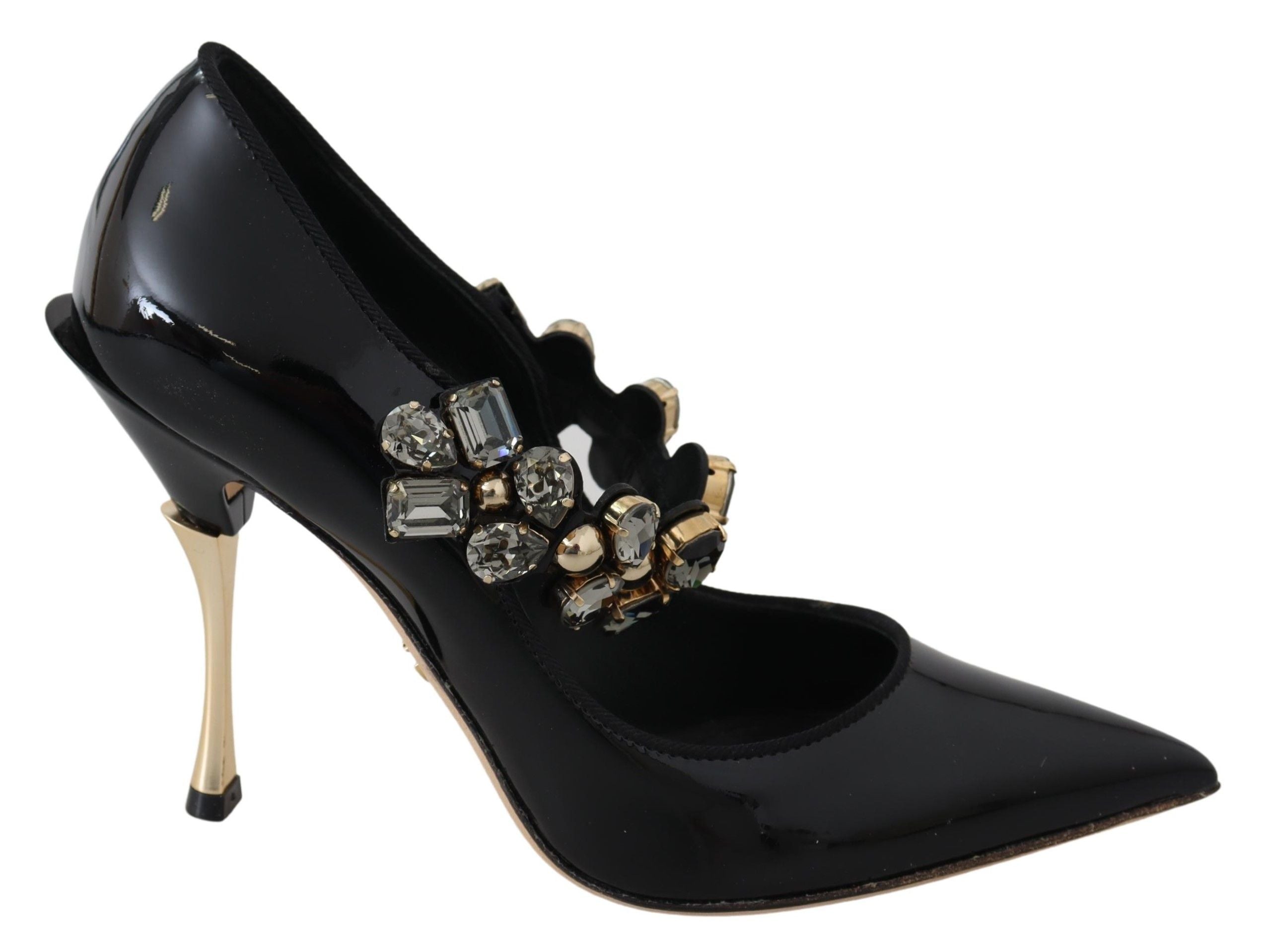 Dolce & Gabbana Elegante schwarze Pumps aus Leder mit Kristallen