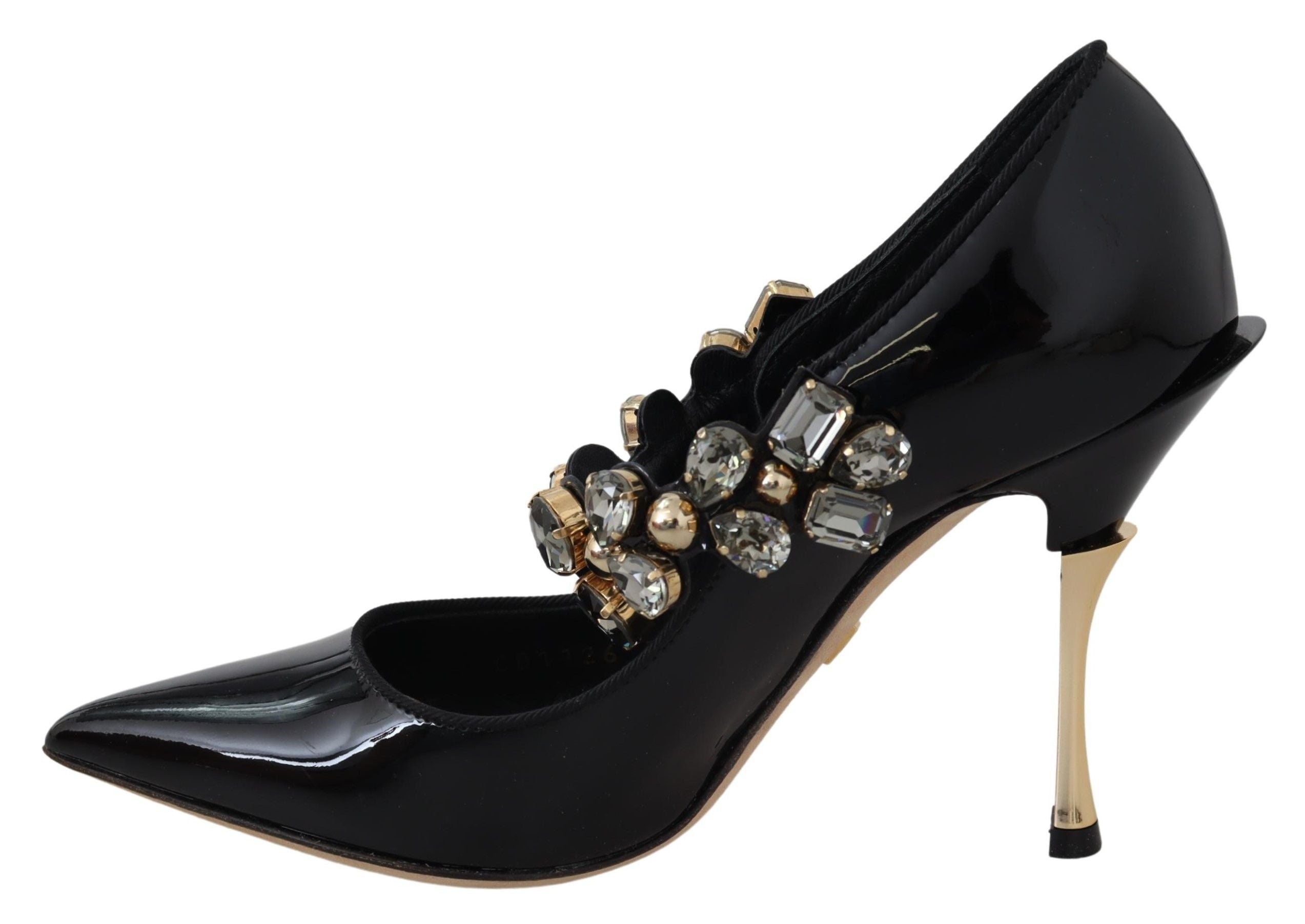 Dolce & Gabbana Pantofi cu toc eleganti din piele neagră cu cristale