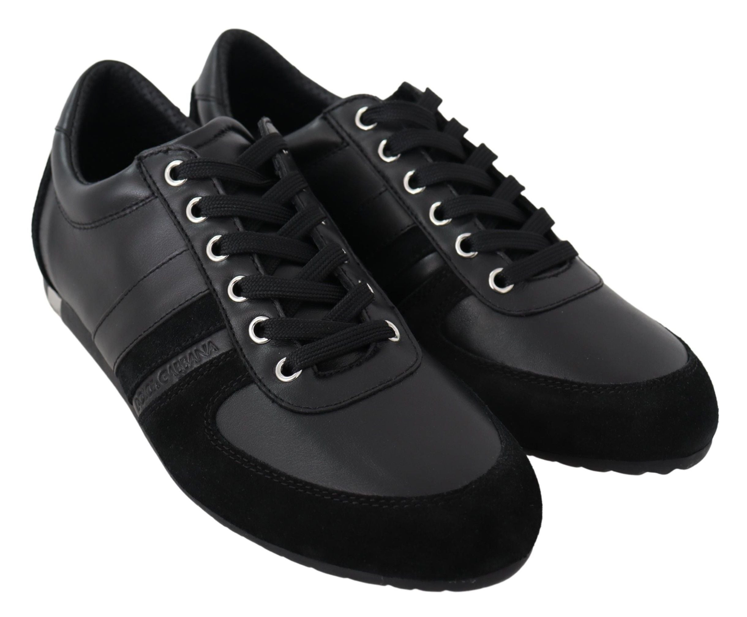 Dolce & Gabbana Elegante schwarze Sport-Sneakers aus Leder