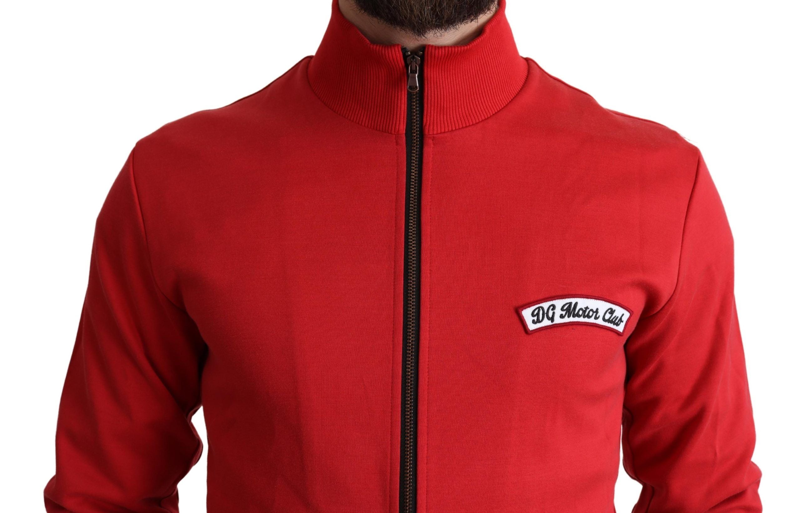 Dolce & Gabbana Schicker roter Rollkragen-Cardigan mit Reißverschluss