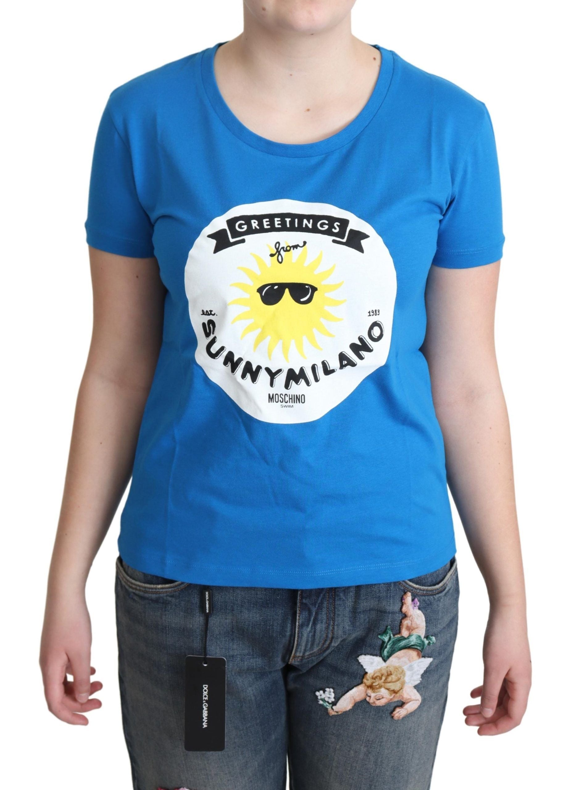 Tricou Moschino Sunny Milano Chic cu guler rotund