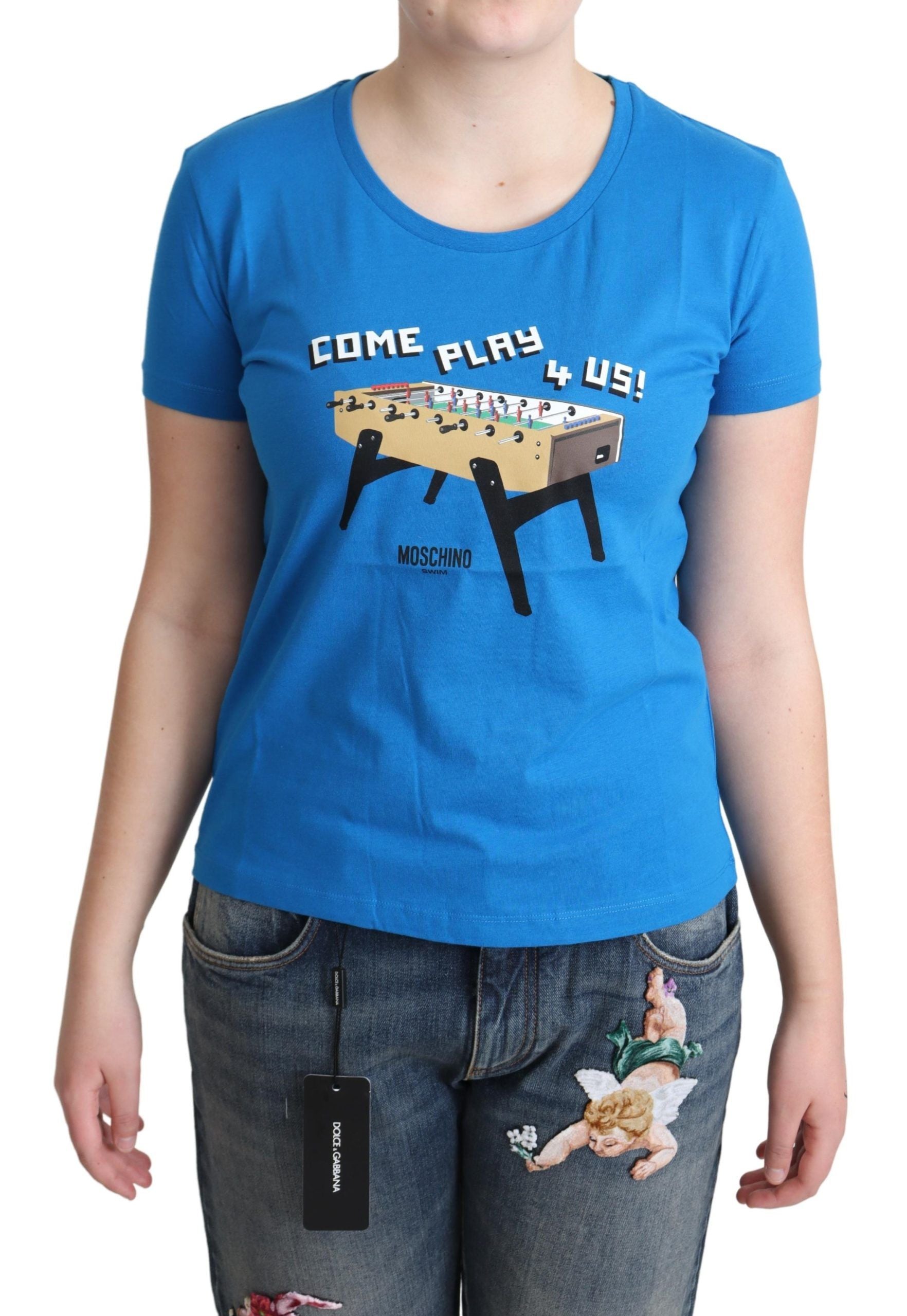 Tricou elegant Moschino din bumbac cu imprimeu unic