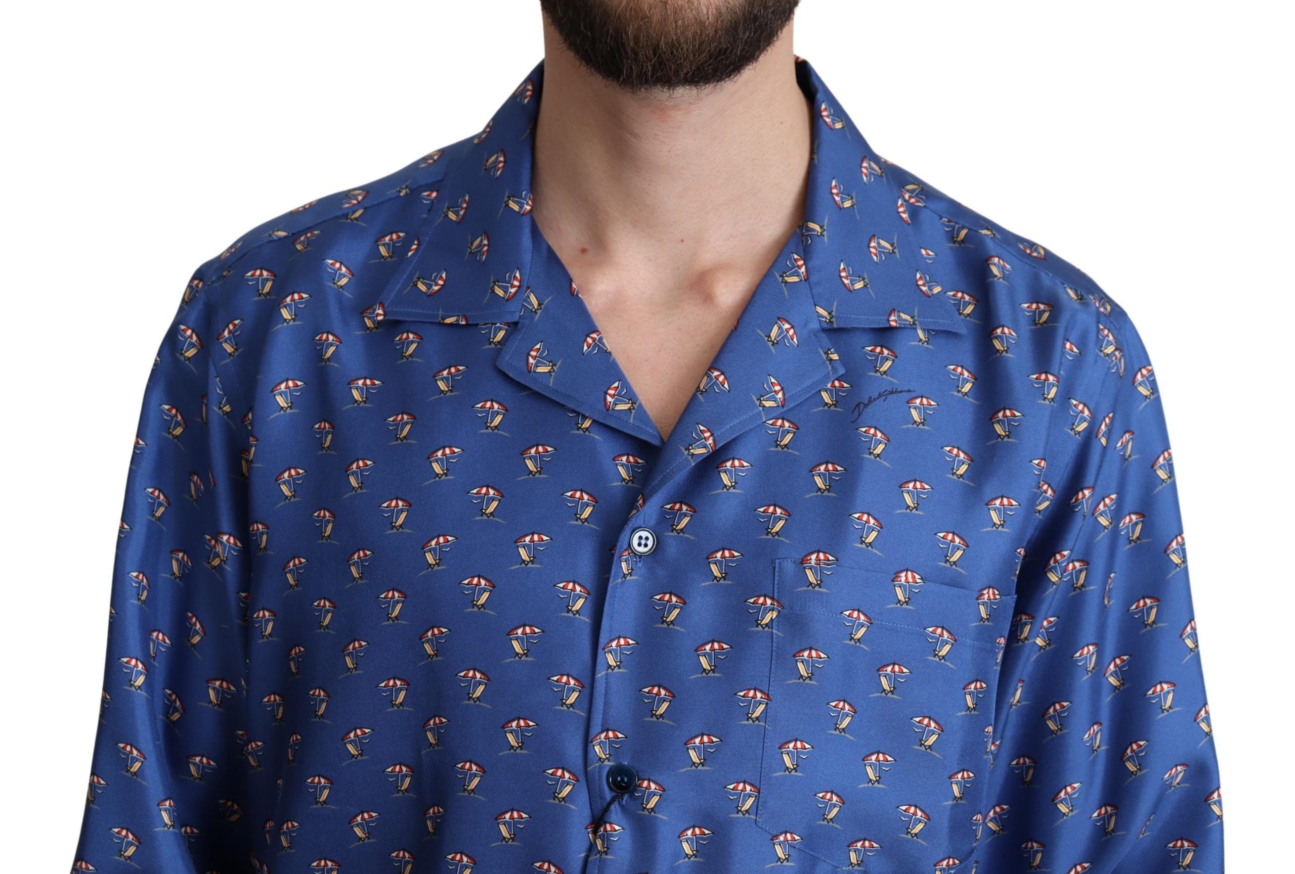 Dolce & Gabbana Freizeithemd aus Seide mit Strandkorb-Print