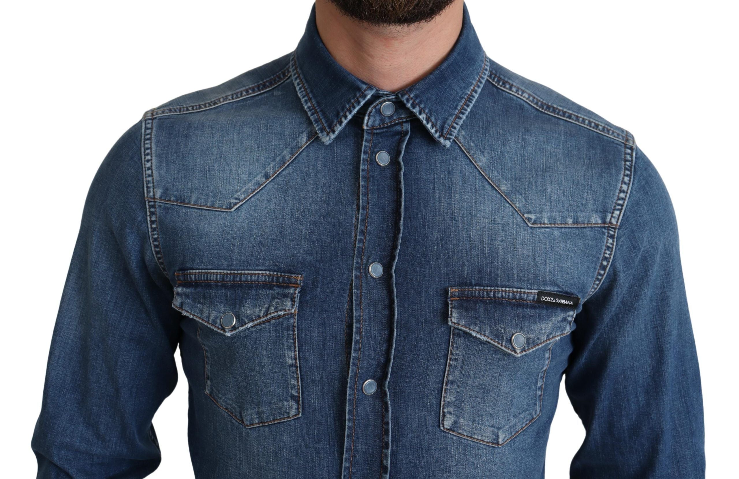 Dolce & Gabbana Elegantes, langärmliges Freizeithemd aus Denim