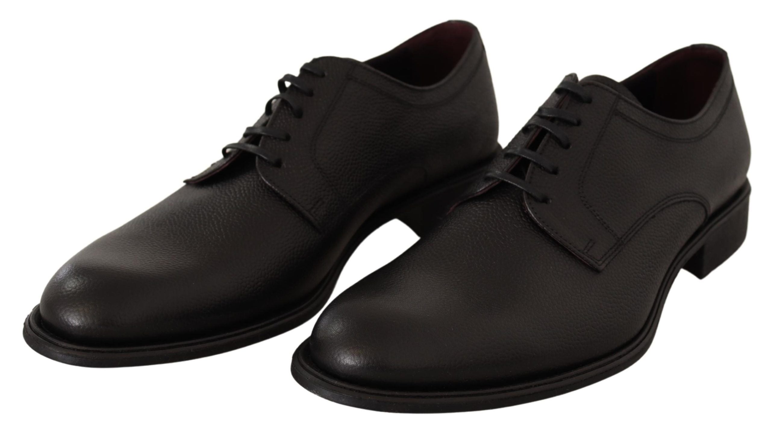 Dolce & Gabbana Elegante Derby-Schuhe aus schwarzem Leder
