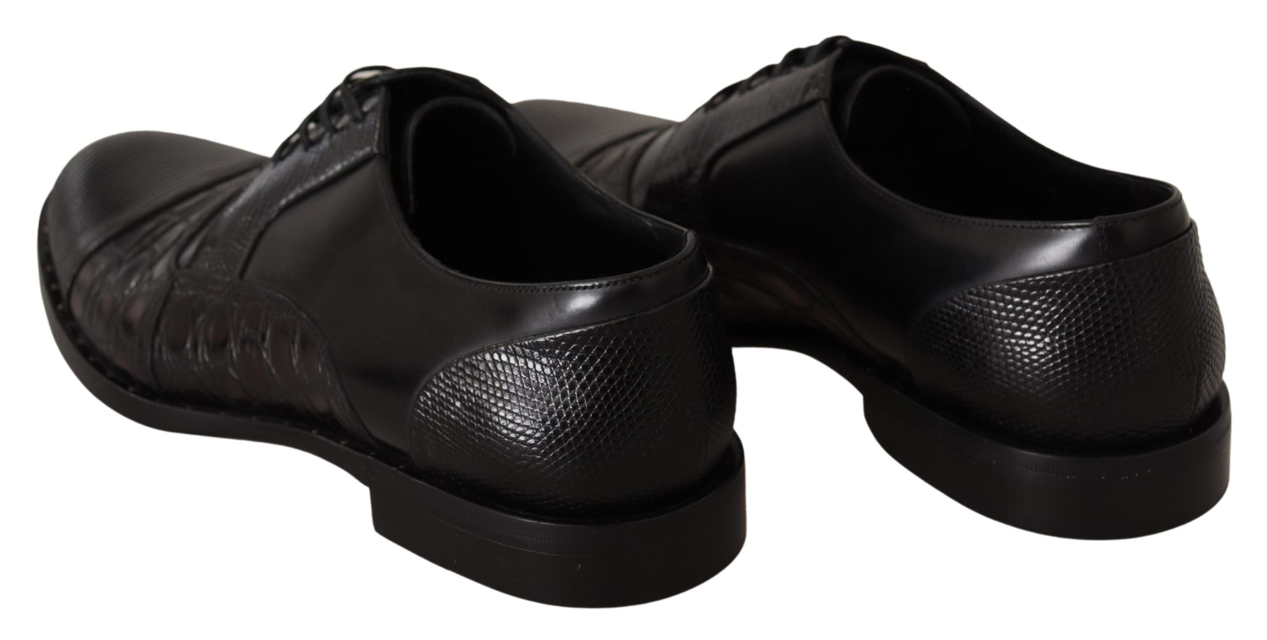 Dolce & Gabbana Elegante schwarze Derby-Oxford-Schuhe mit Flügelkappe