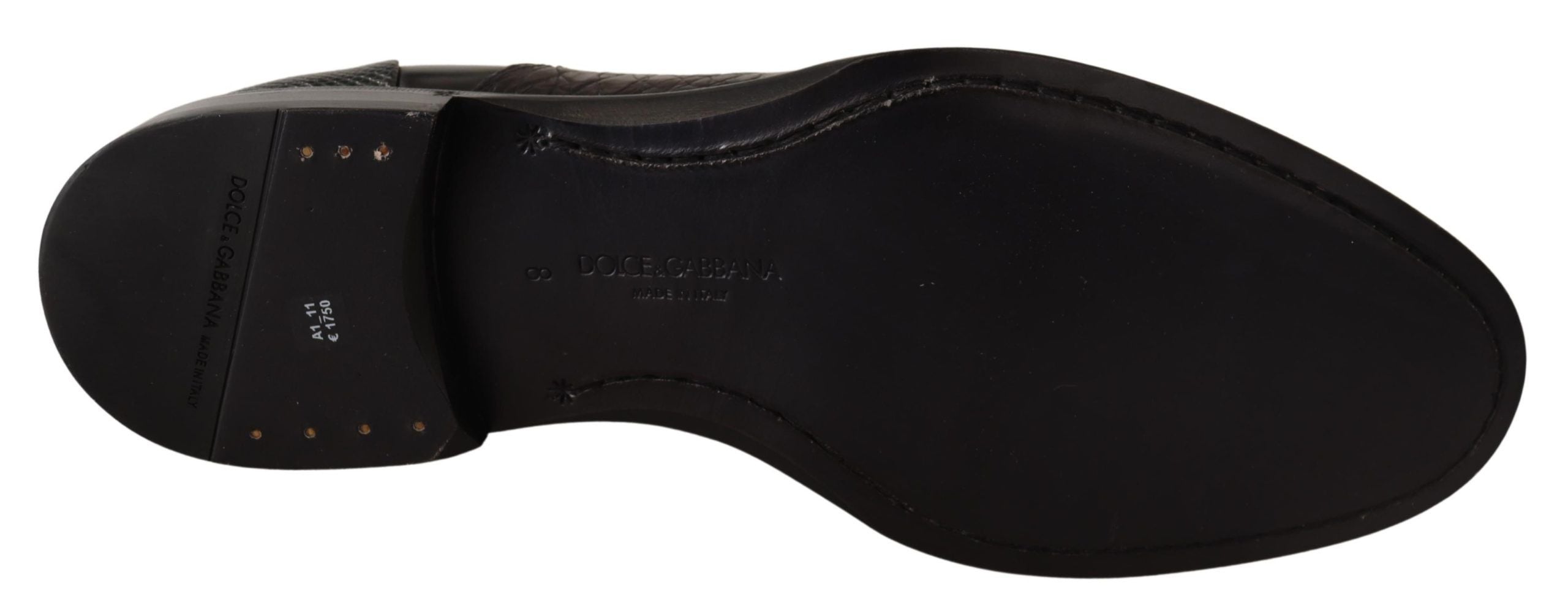 Dolce & Gabbana Elegante schwarze Derby-Oxford-Schuhe mit Flügelkappe
