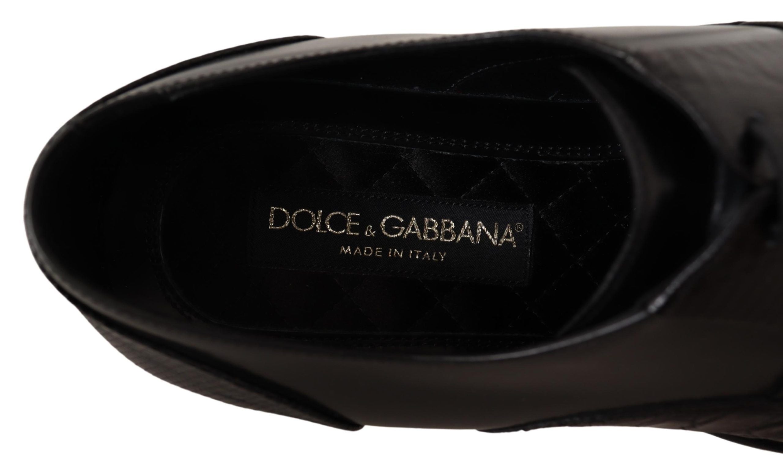 Dolce & Gabbana Elegante schwarze Derby-Oxford-Schuhe mit Flügelkappe